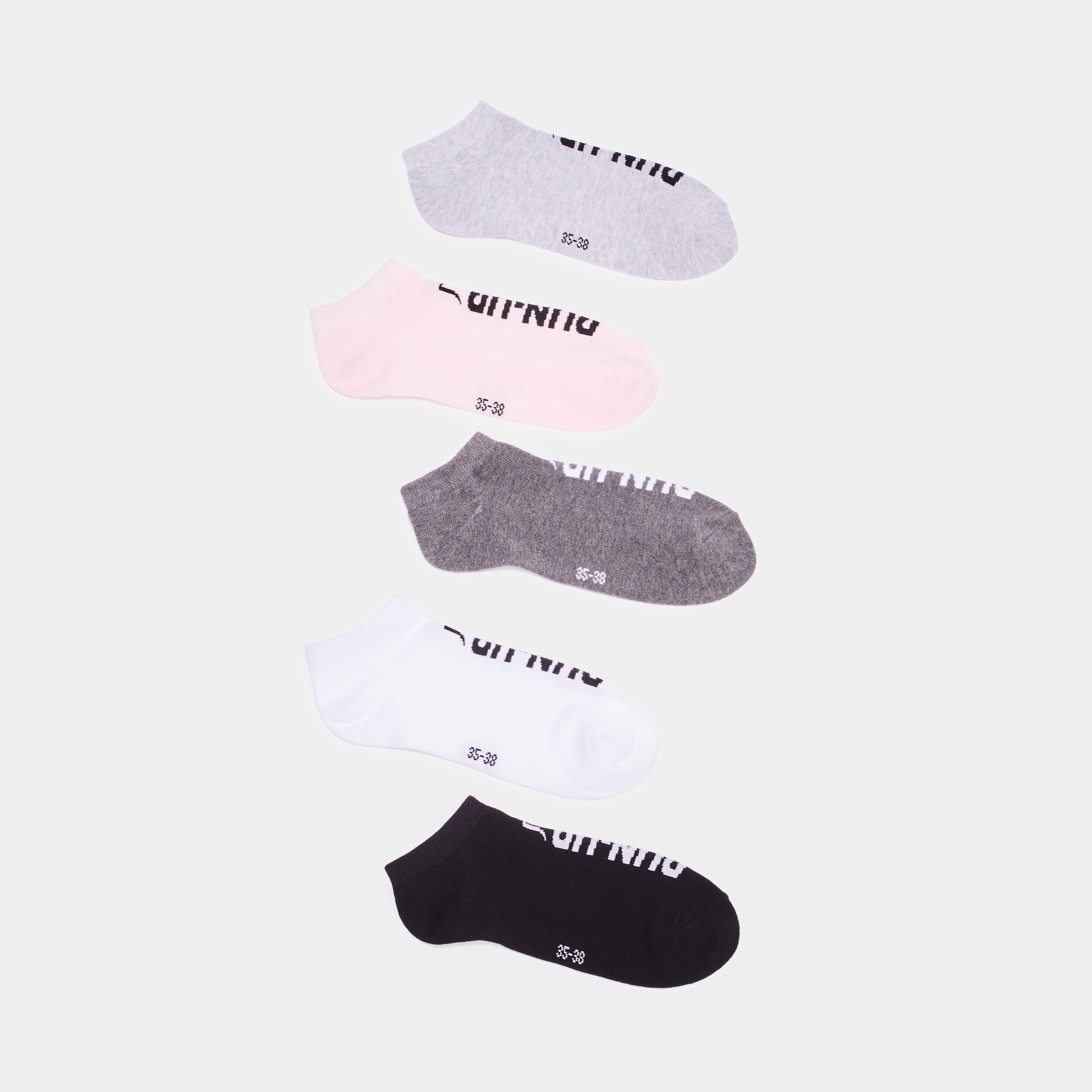 Lot 5 paires chaussettes invisibles multicolore femme