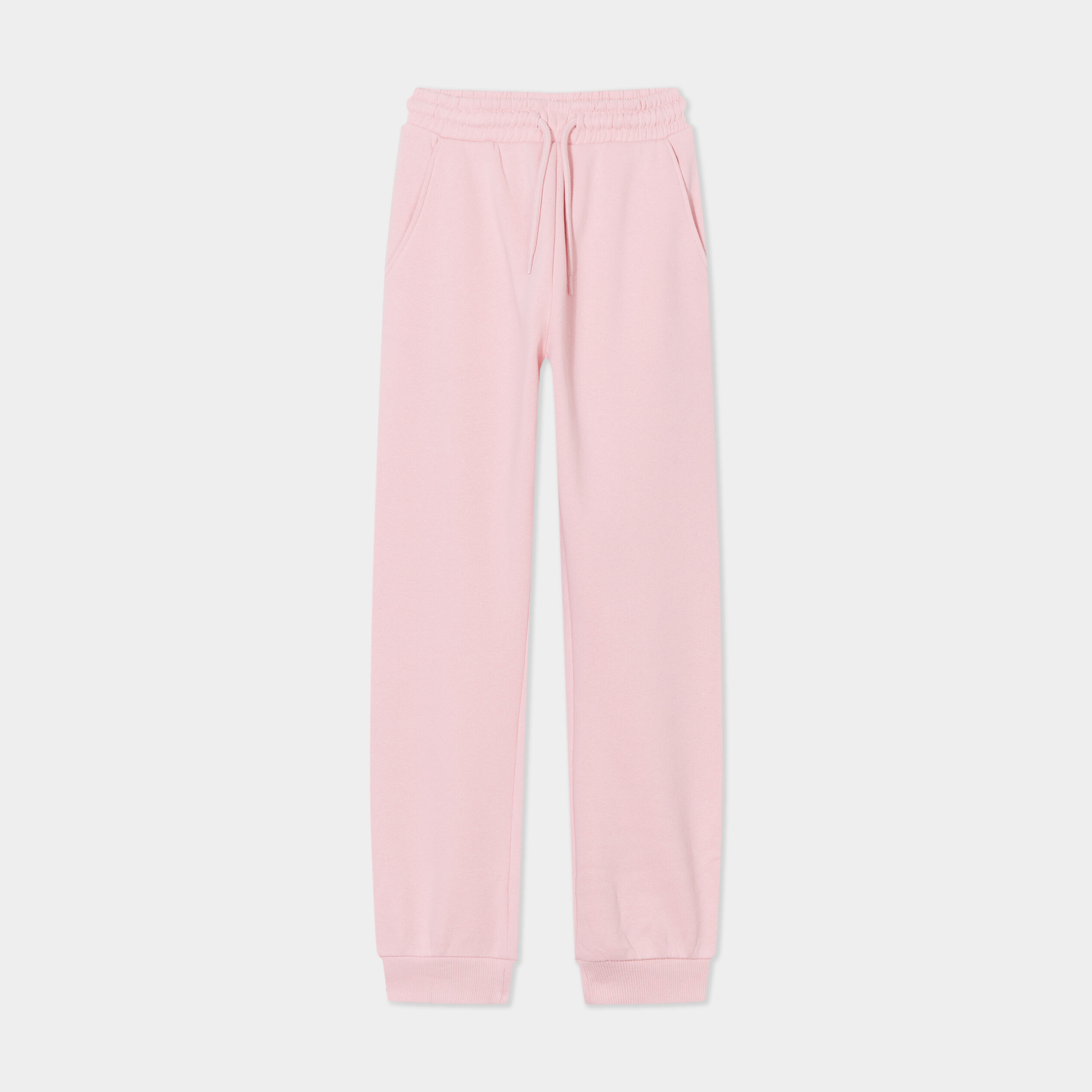 Pantalon de jogging droit rose clair fille