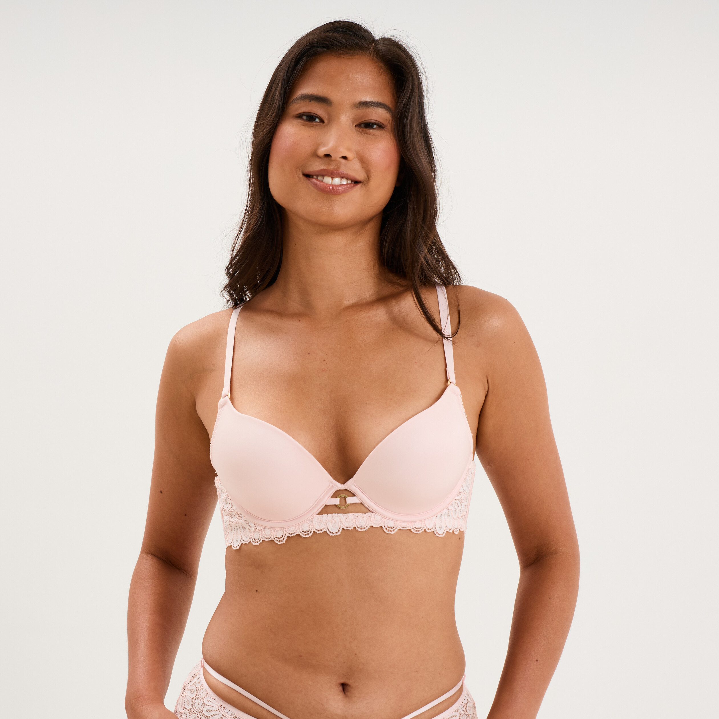 Soutien-gorge maxi push-up padd&eacute; rose clair femme