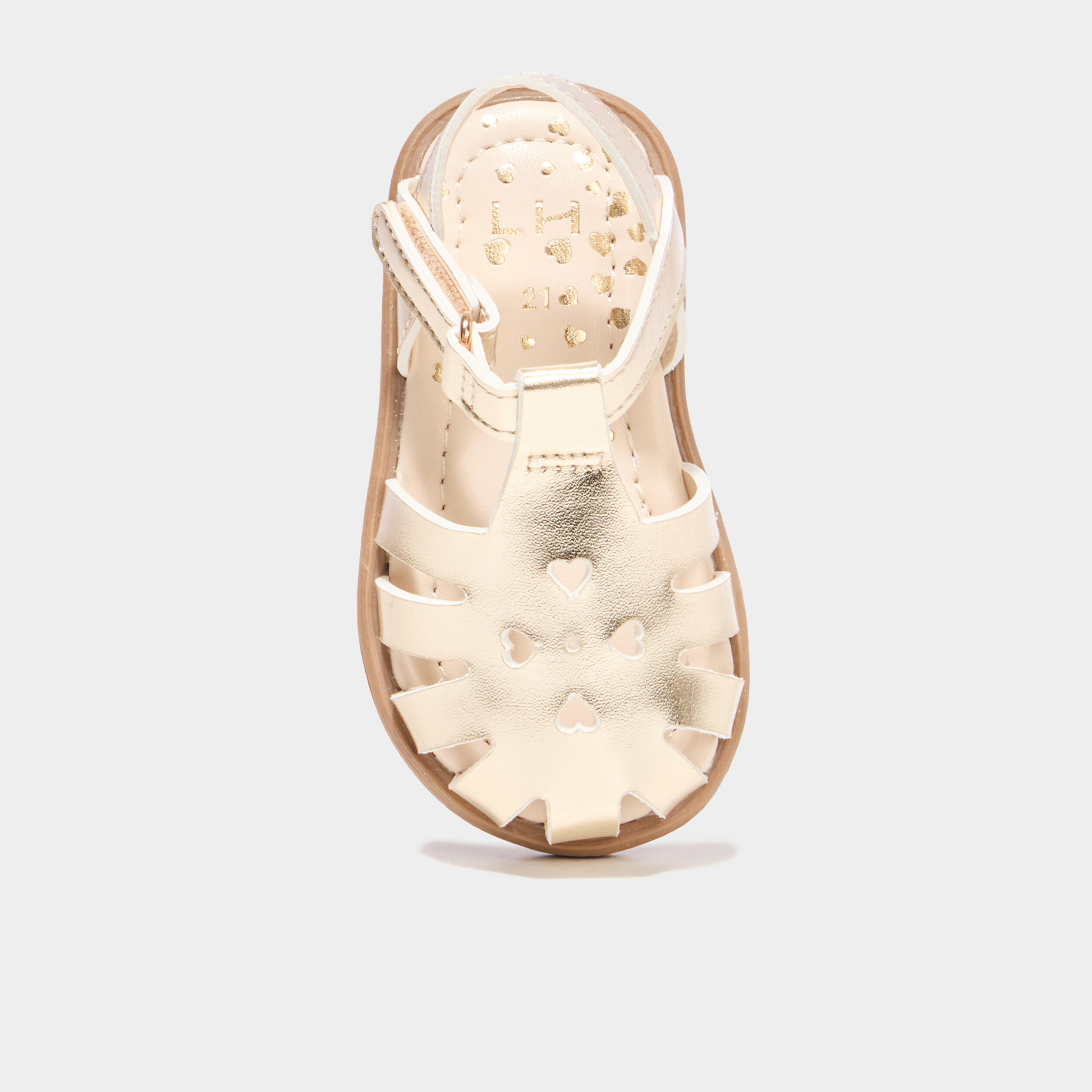 Sandales jaune or b&eacute;b&eacute; fille