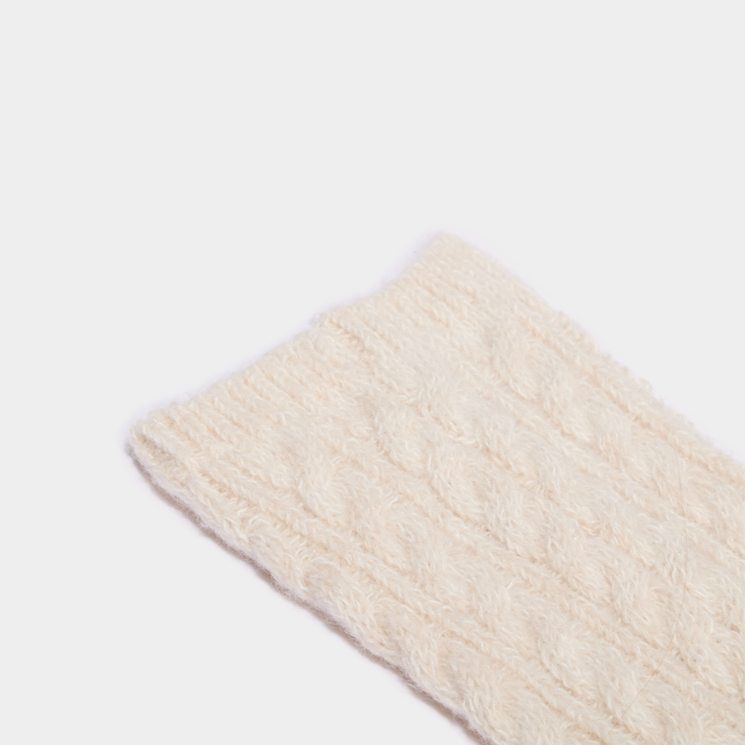 Lot 2 paires chaussettes torsades beige femme