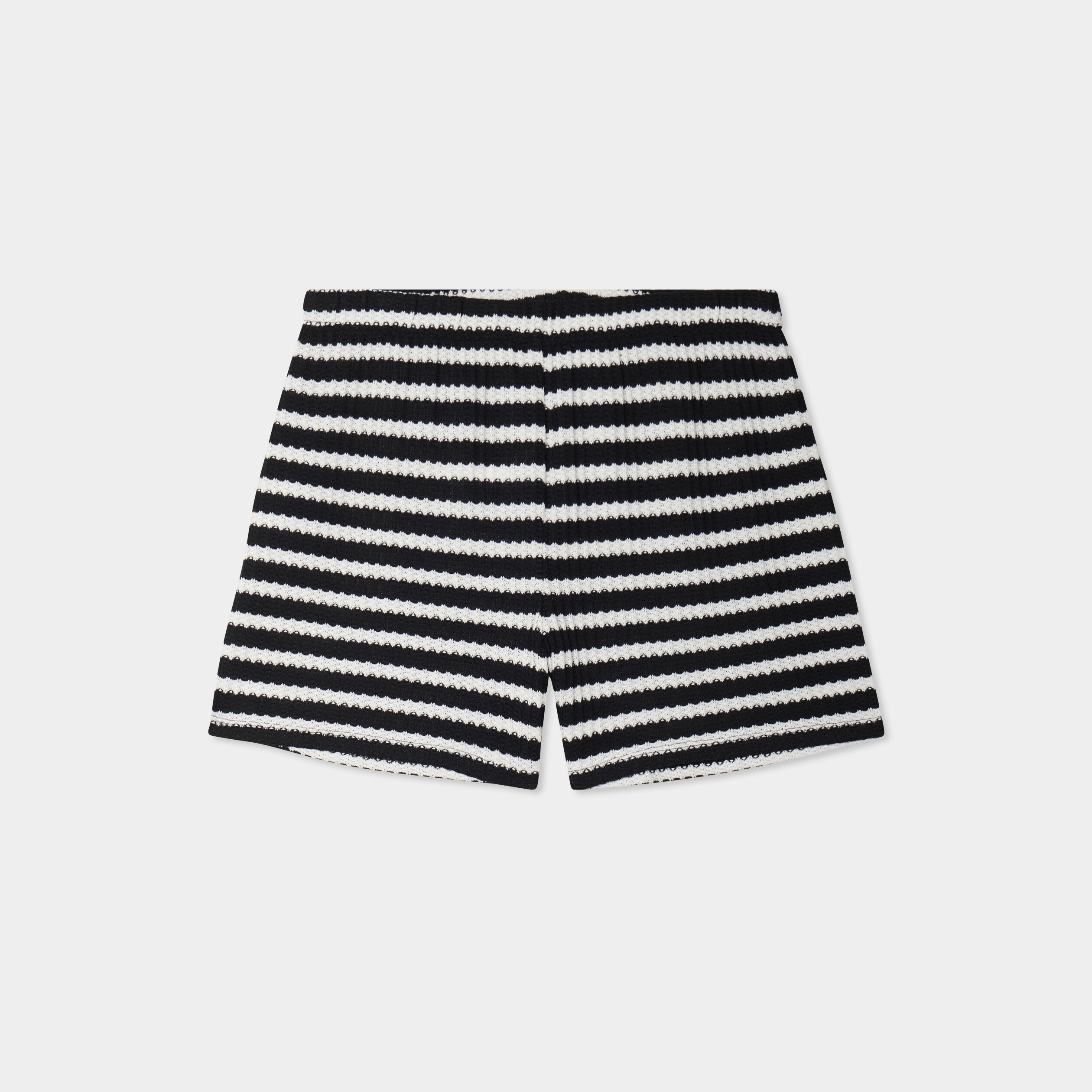 Short effet crochet noir femme