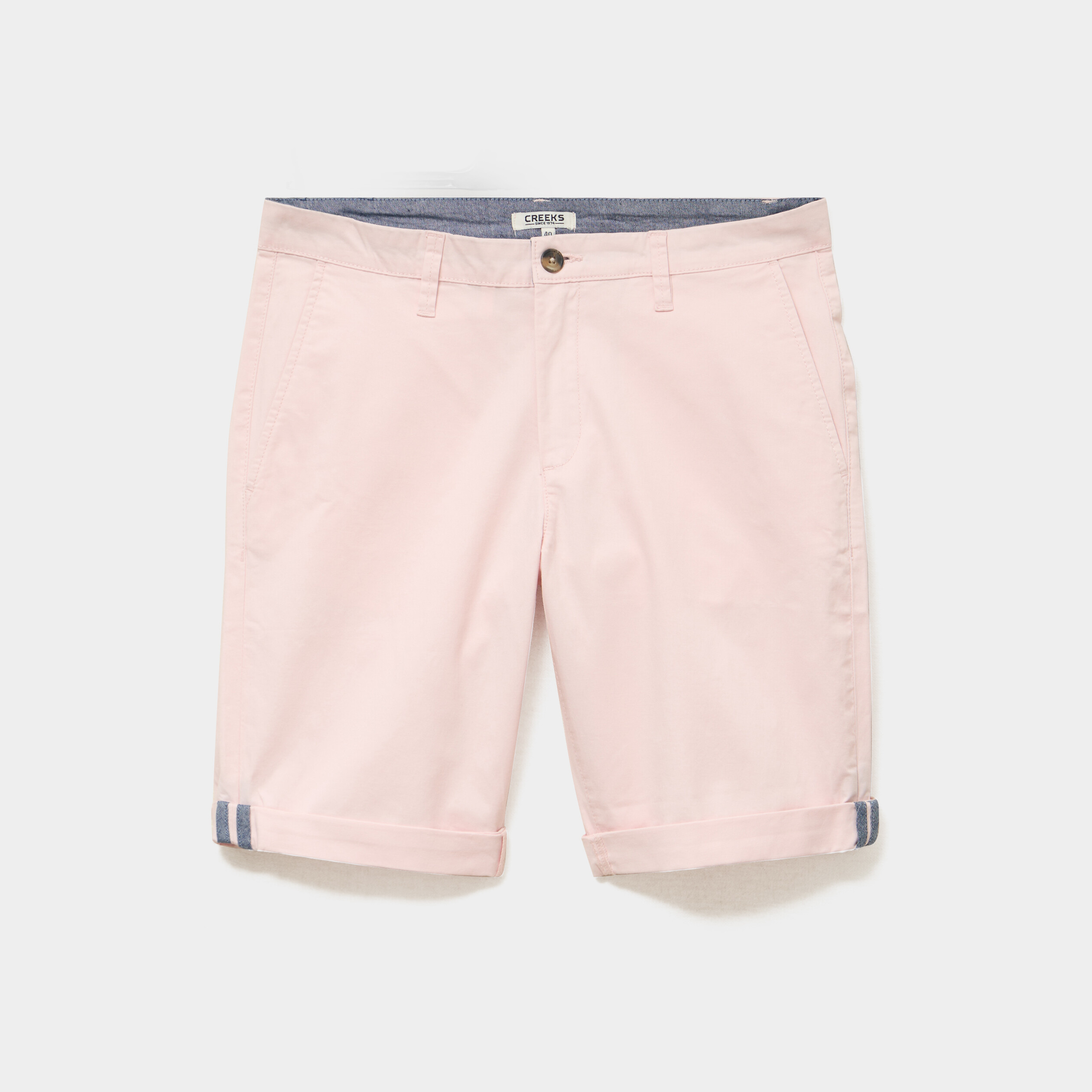 Bermuda short chino straight stretch rose pastel homme