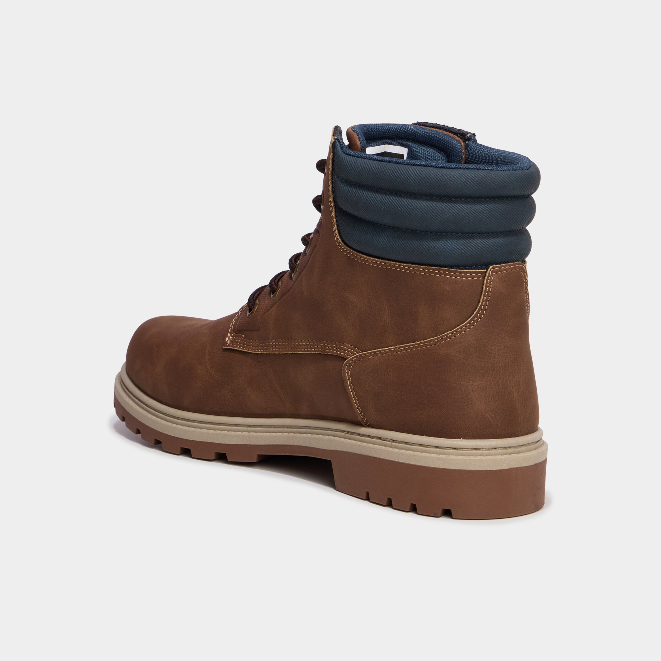 Boots &agrave; lacets avec semelle crant&eacute;e marron homme