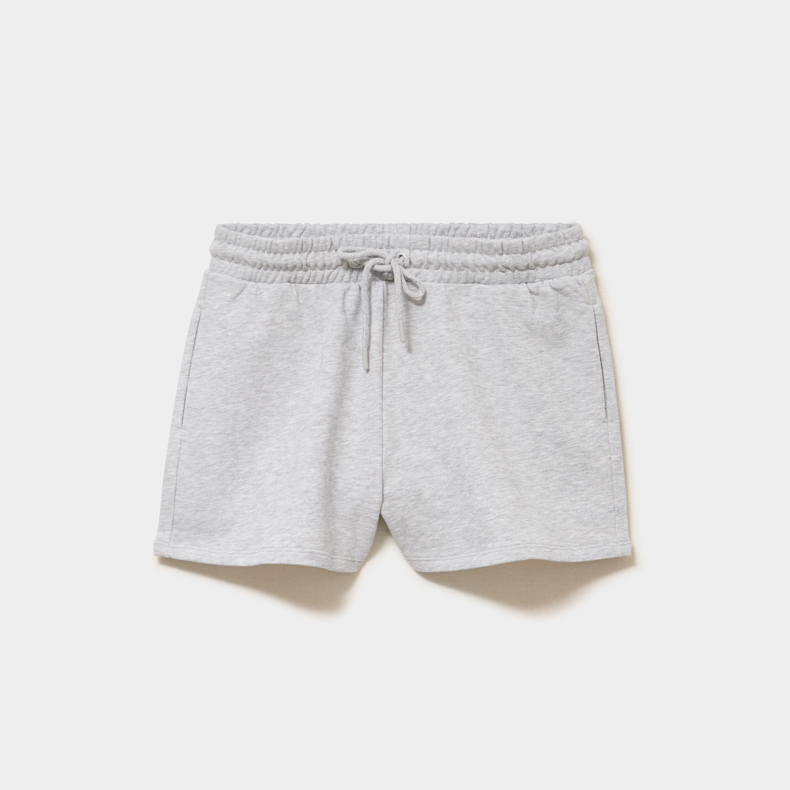 Short de jogging molletonn&eacute; ajust&eacute; gris clair femme