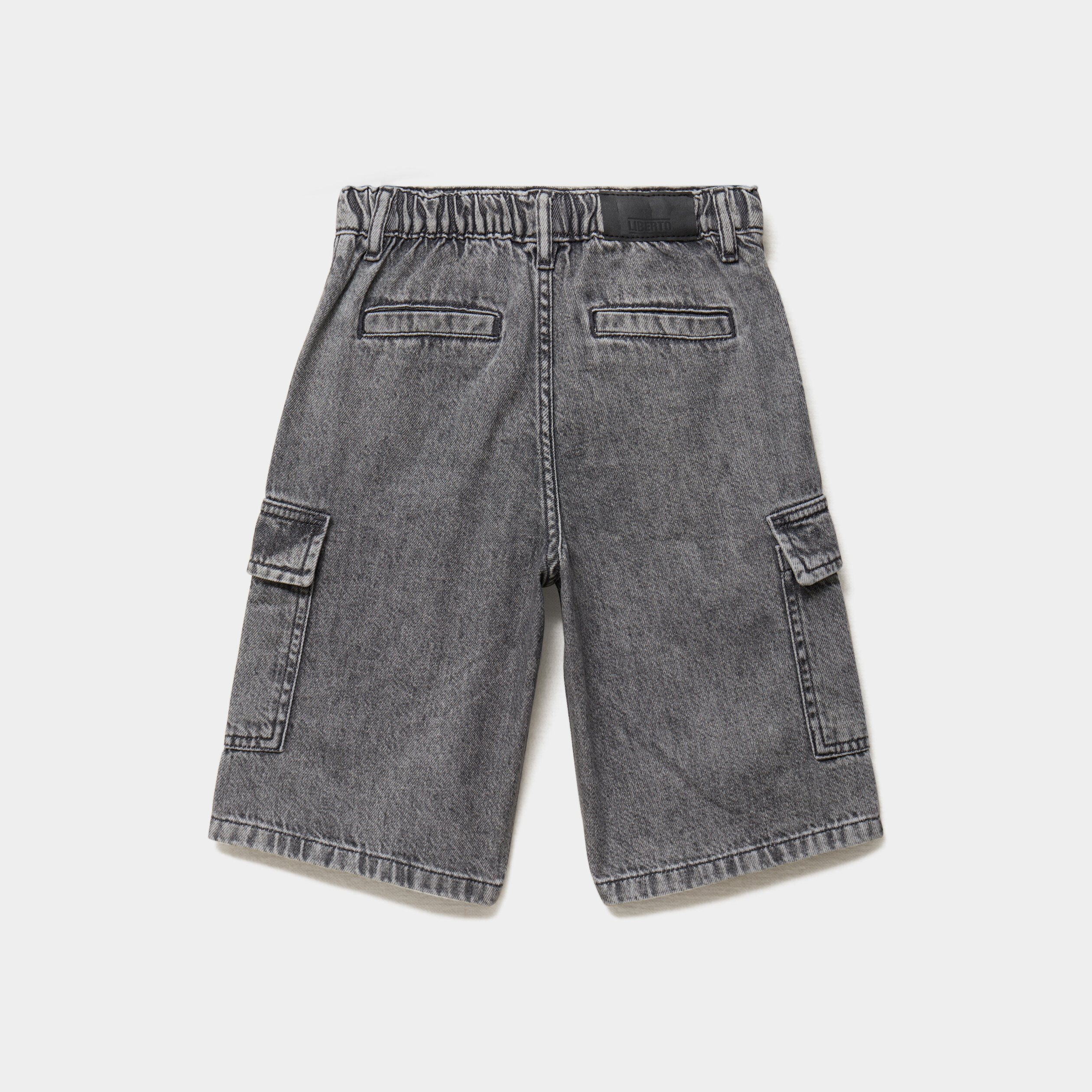 Bermuda en jean regular coton denim gris gar&ccedil;on