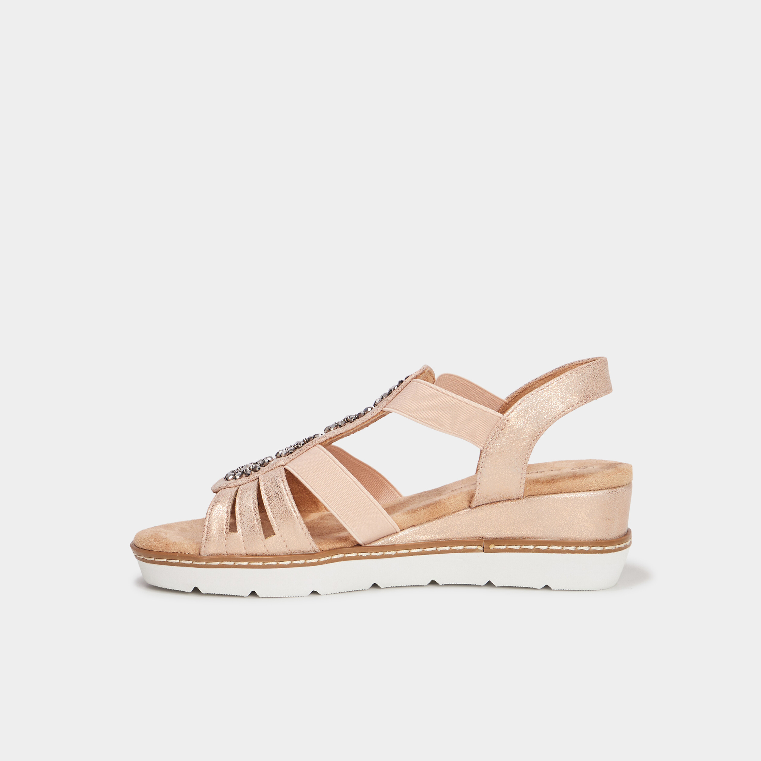 sandales compensees pied large rose femme Sandales compensées pied large rose femme