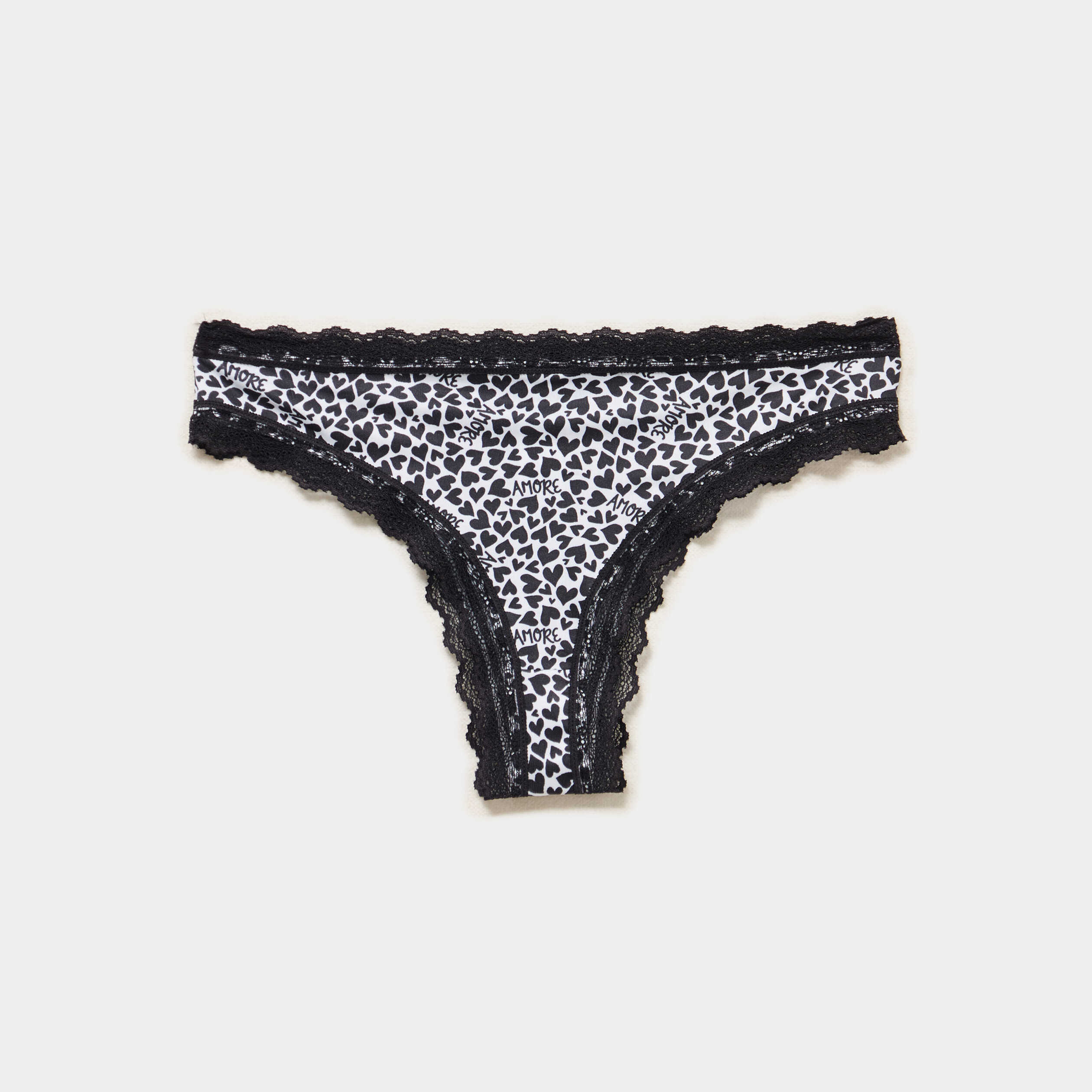 Lot de 2 tangas bords dentelle ecru femme