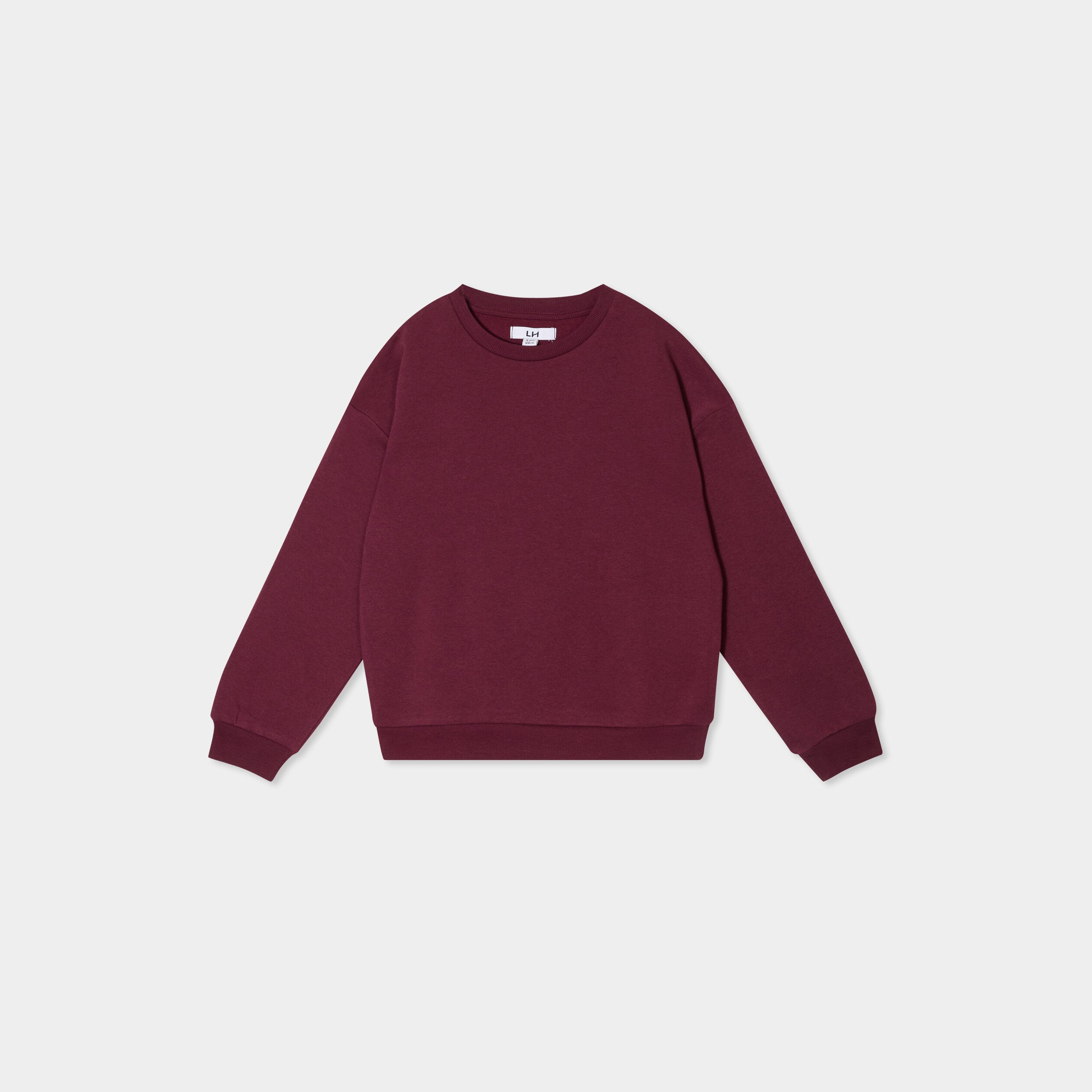 sweat col rond manches longues bordeaux fille Sweat col rond manches longues bordeaux fille