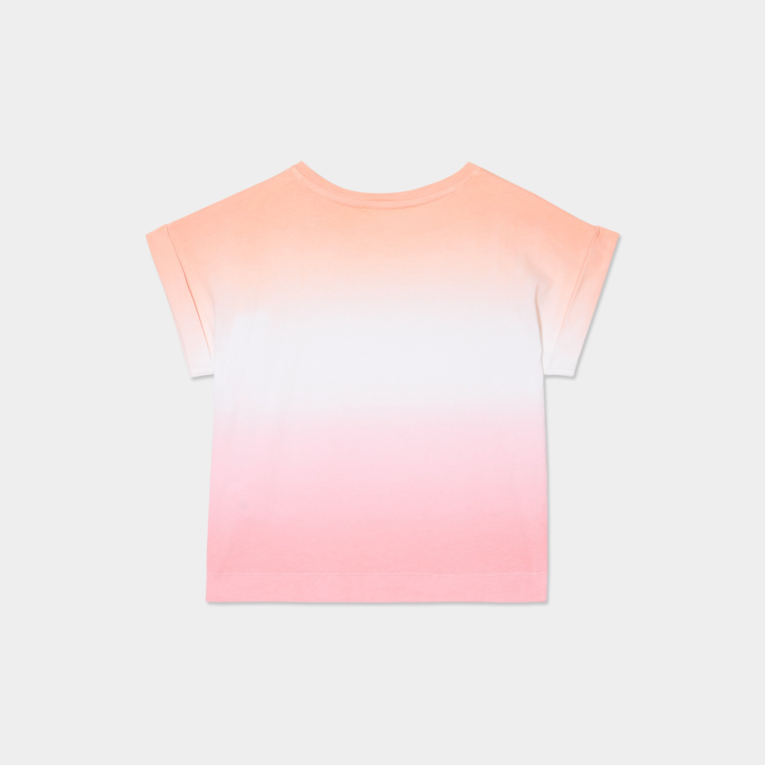 t shirt col rond manches courtes coton multicolore fille T-shirt col rond manches courtes coton multicolore fille