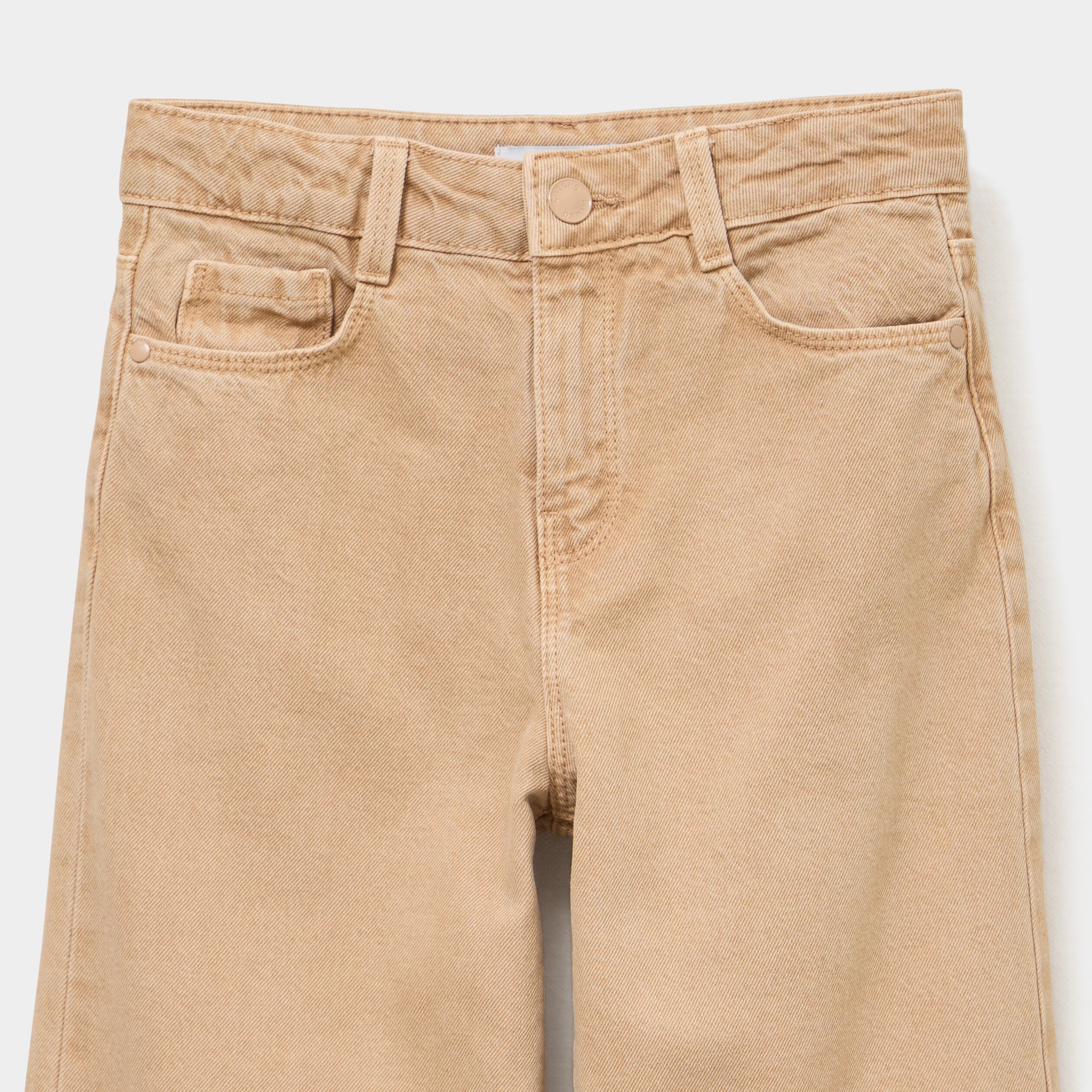 pantalon large 5 poches coton creeks taupe fille Pantalon large 5 poches coton Creeks taupe fille
