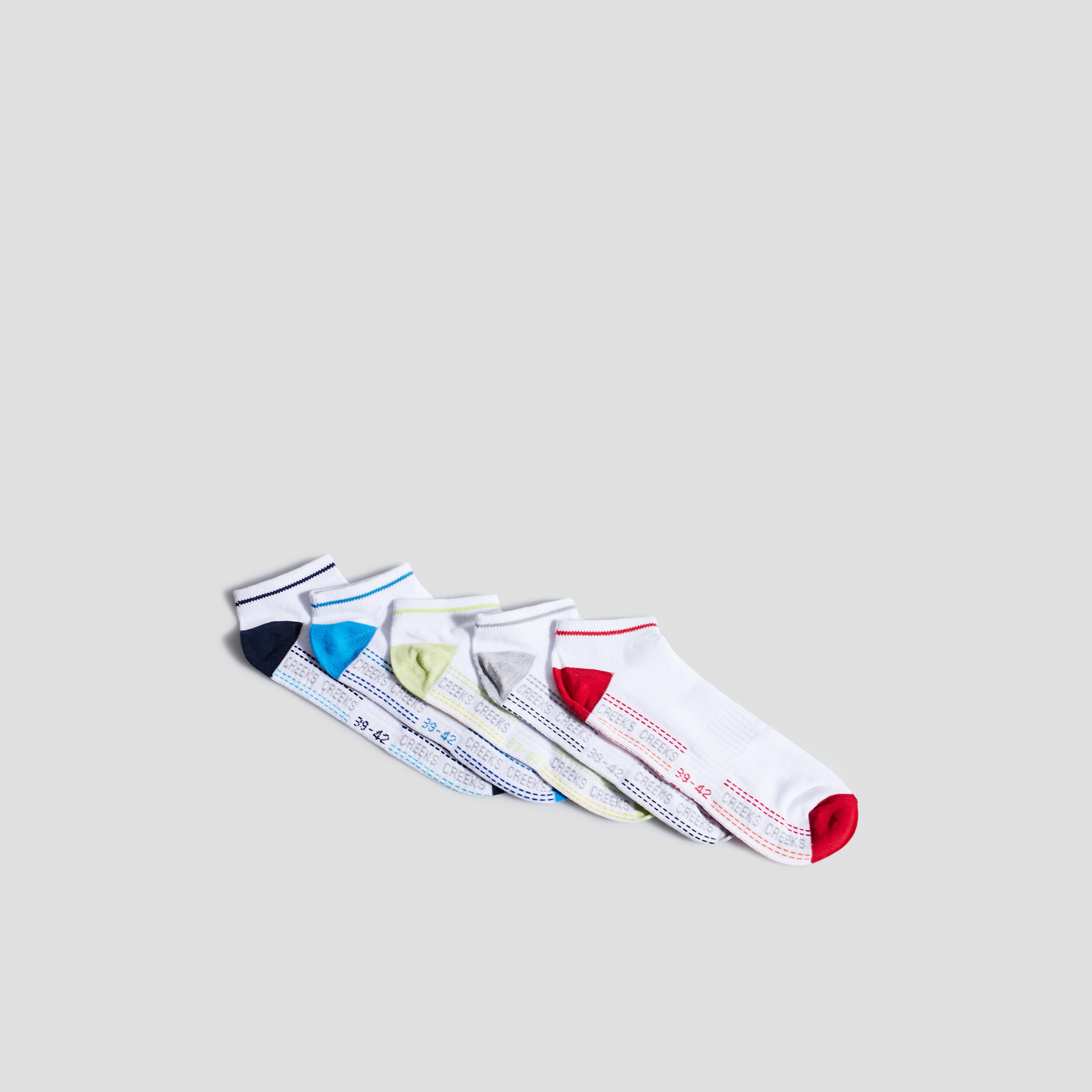 lot 5 paires chaussettes creeks blanc homme Lot 5 paires chaussettes Creeks blanc homme