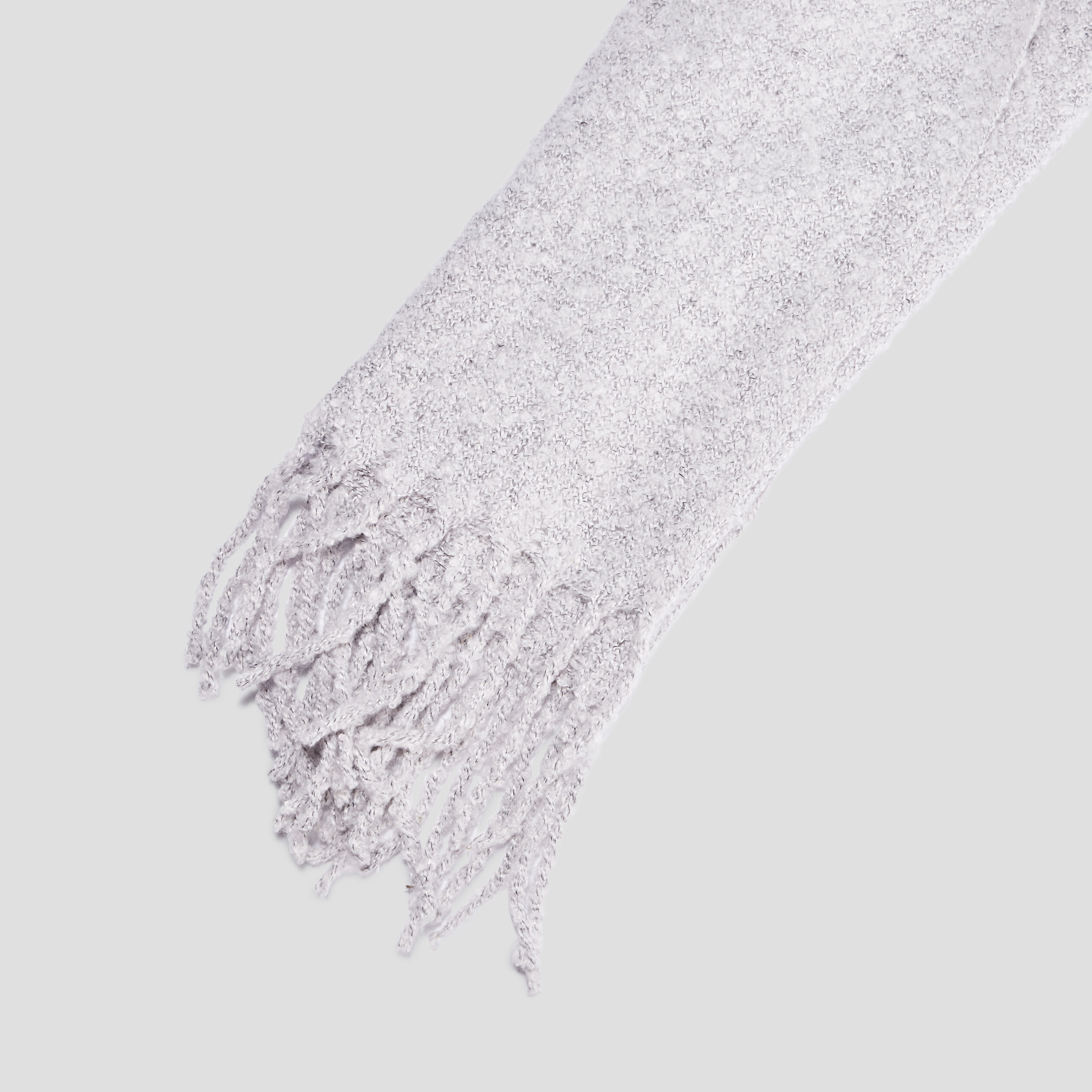 Écharpe à bords franges longues gris femme