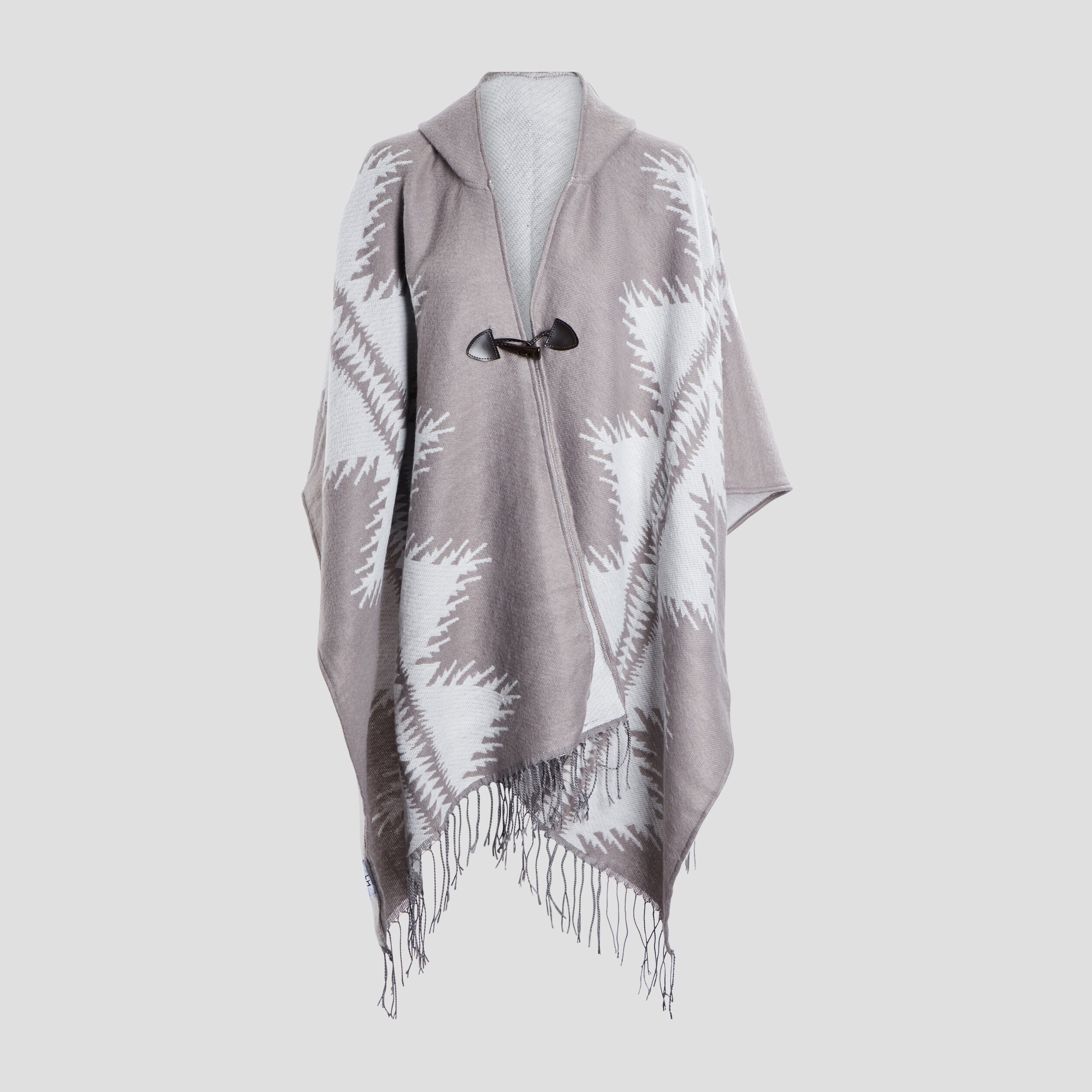 poncho a capuche taupe femme Poncho à capuche taupe femme