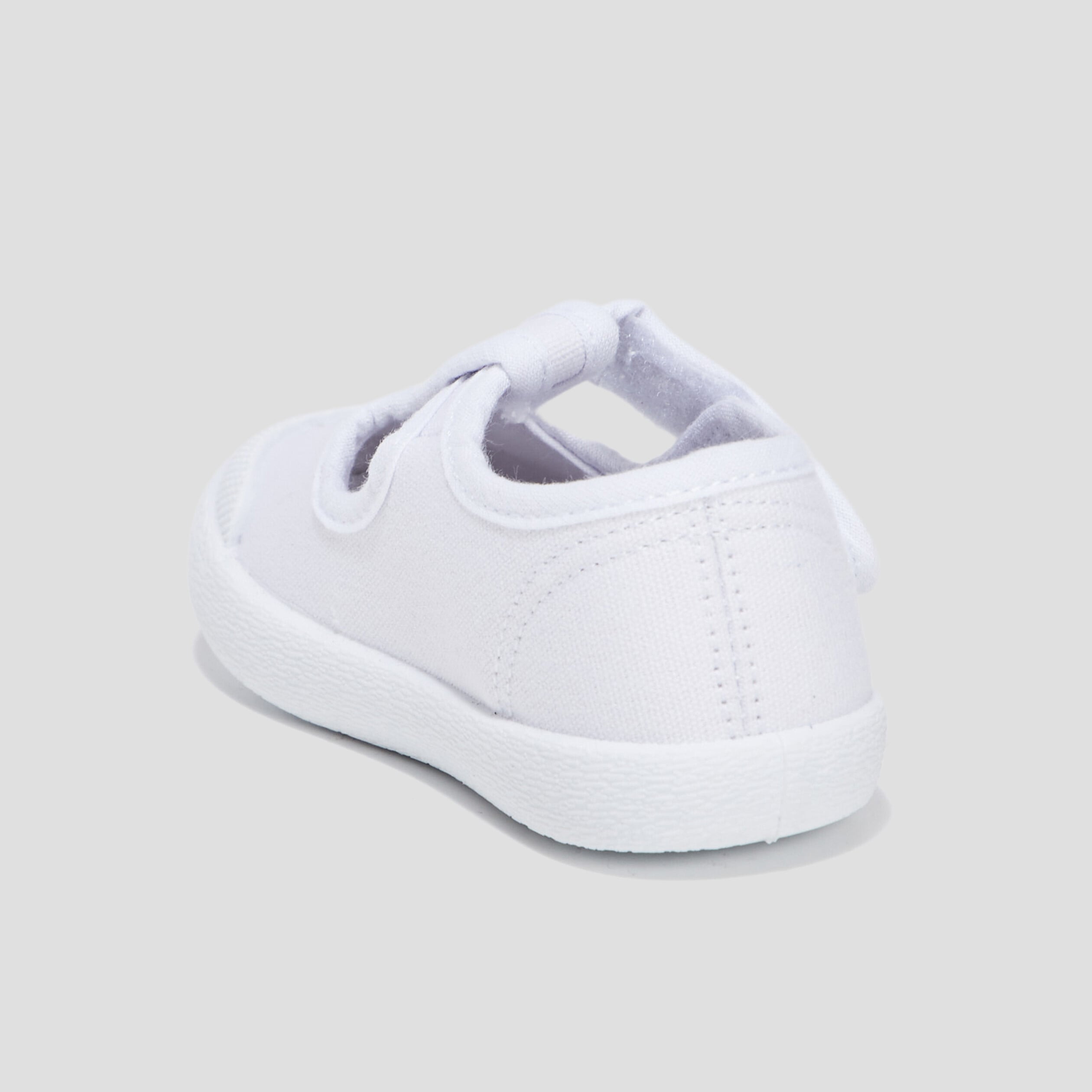 Salom&eacute; en toile avec semelle souple blanc b&eacute;b&eacute; fille