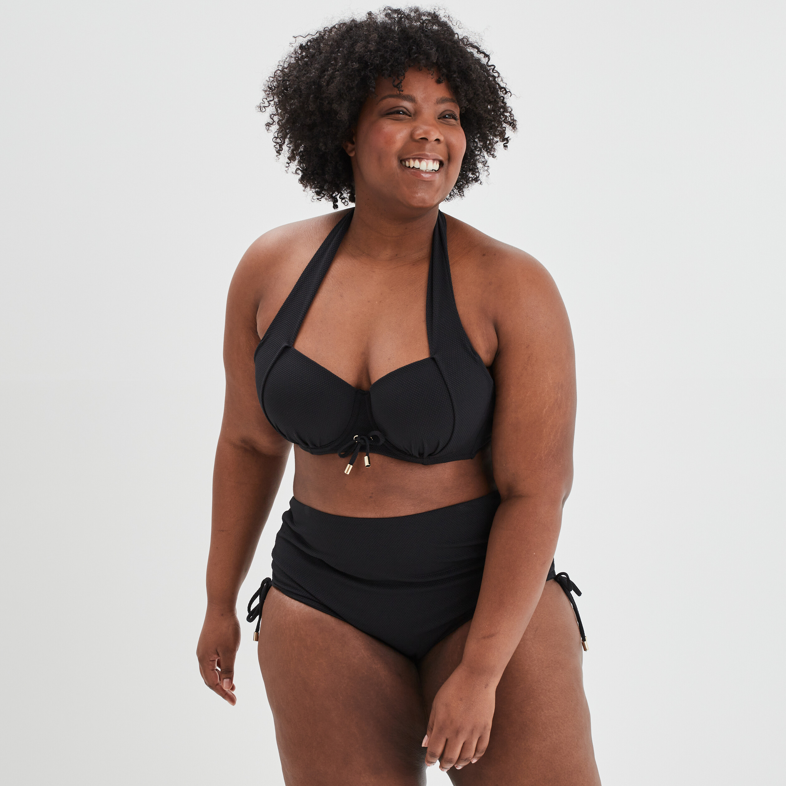 Haut de maillot de bain noir femme grande taille