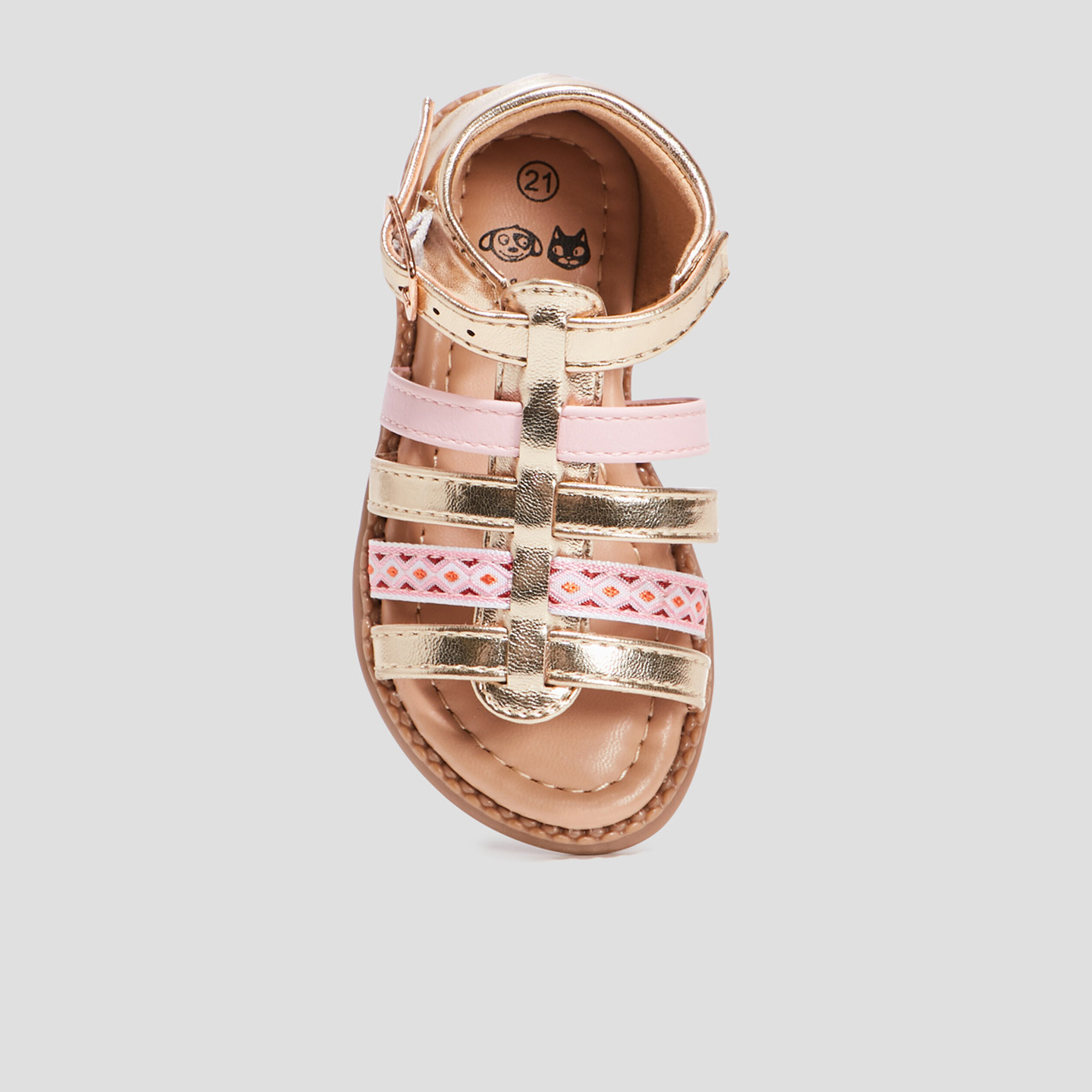 sandales multibrides jaune or bebef Sandales multibrides jaune or bébé fille