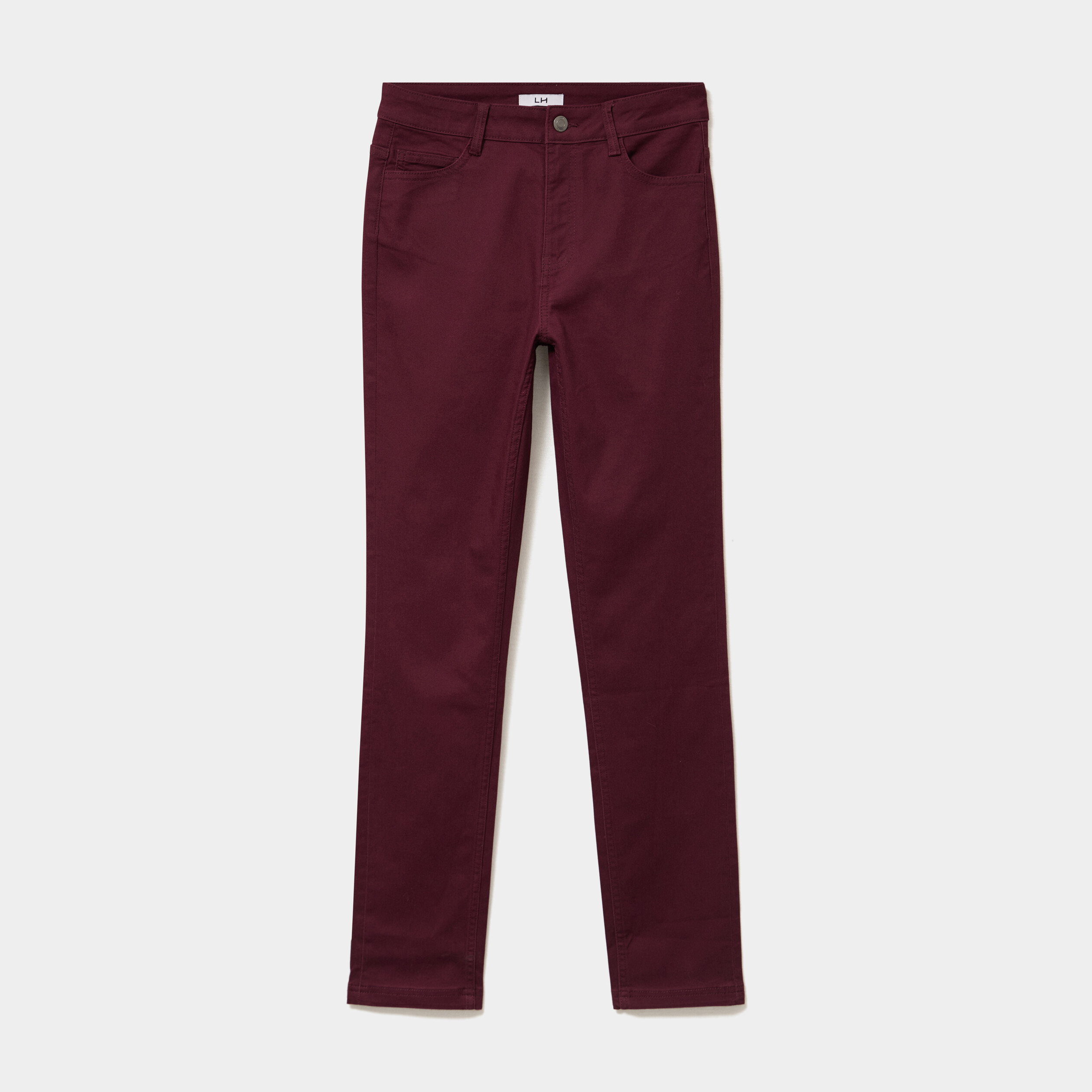 Pantalon slim stretch violet fonc&eacute; femme