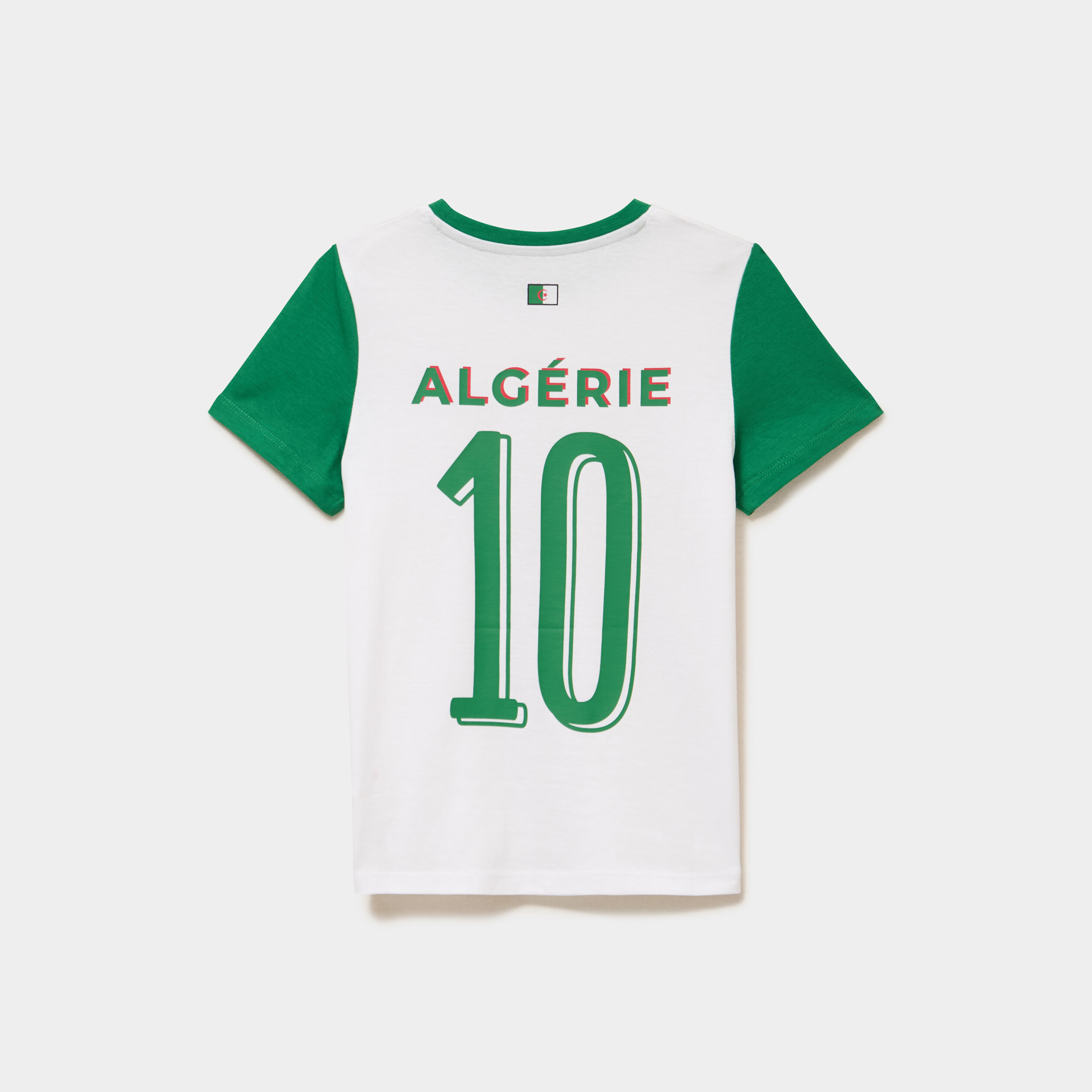 T-shirt maillot de football Alg&eacute;rie blanc fille