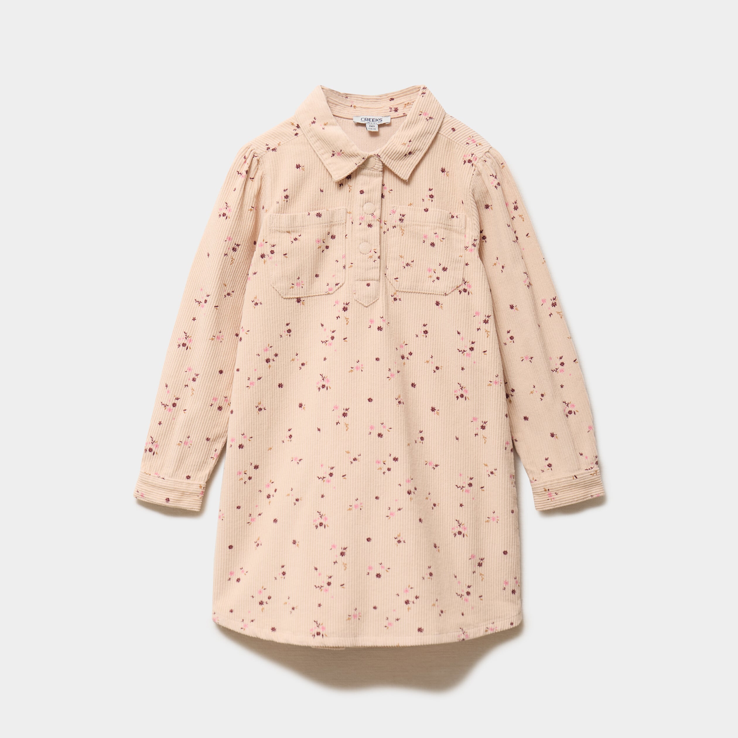 Robe courte effet velours c&ocirc;tel&eacute; coton ficelle fille
