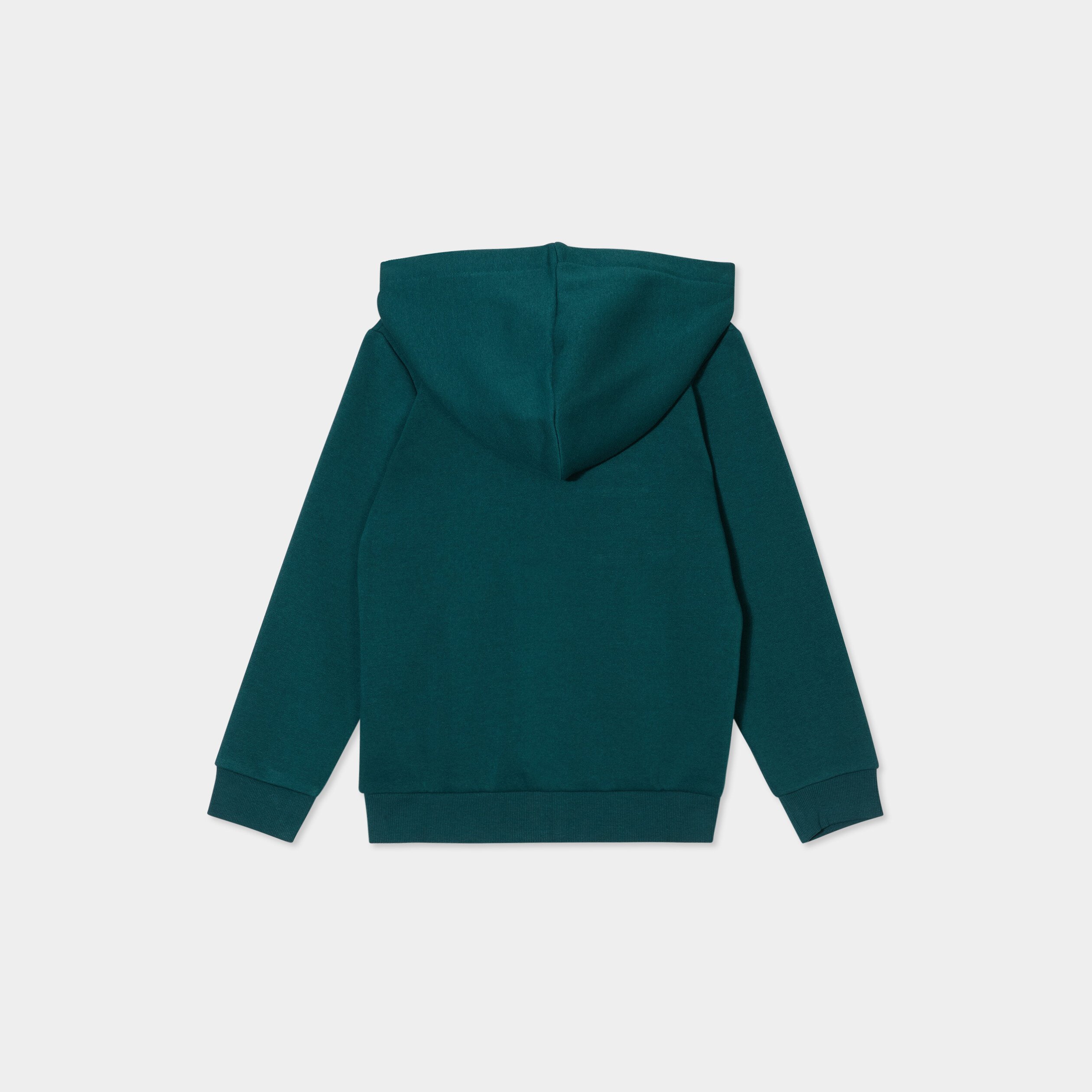 sweat zippe a capuche et poches vert fonce garcon Sweat zippé à capuche et poches vert foncé garçon