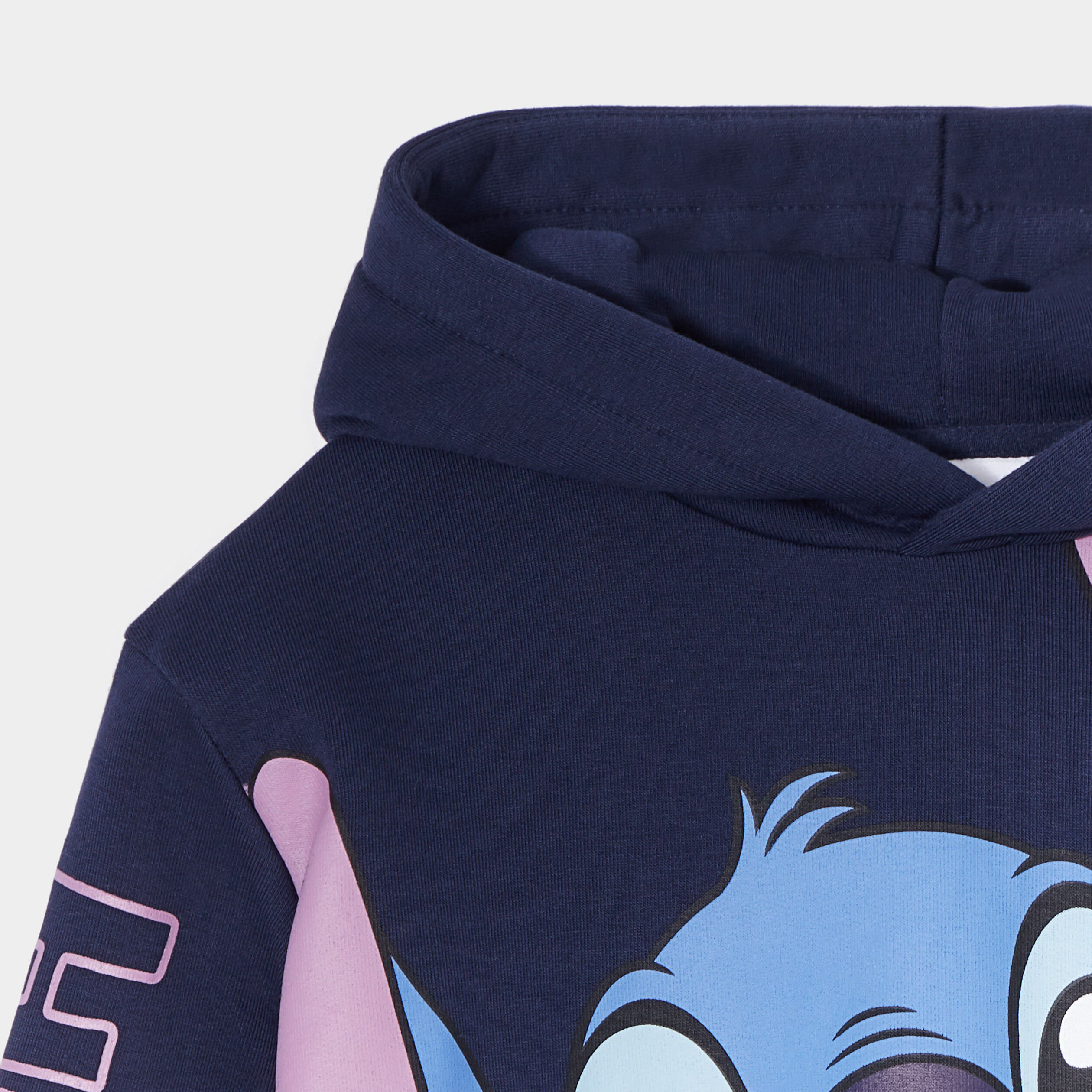 Sweat à capuche hoodie Stitch bleu marine fille