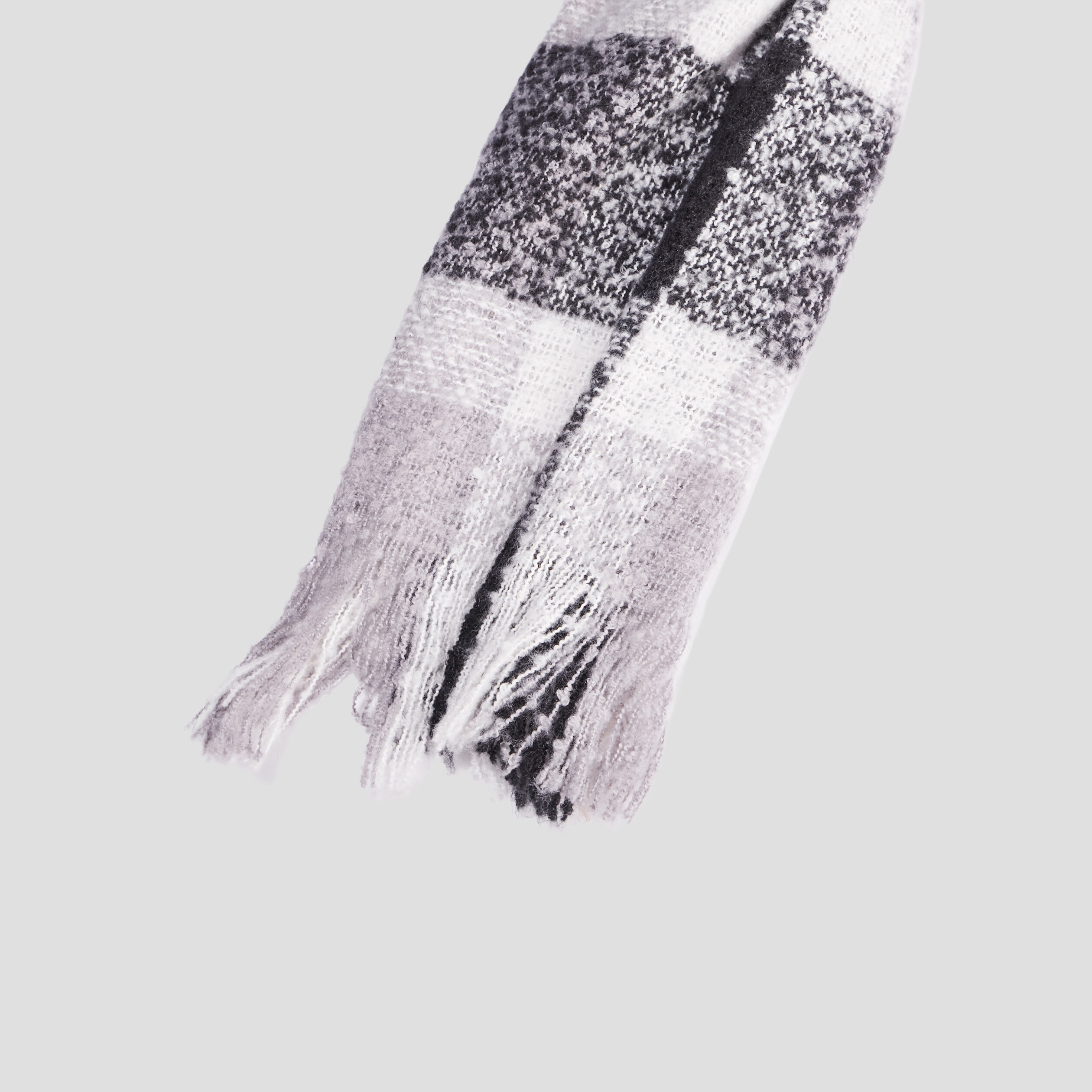 Écharpe à franges gris femme