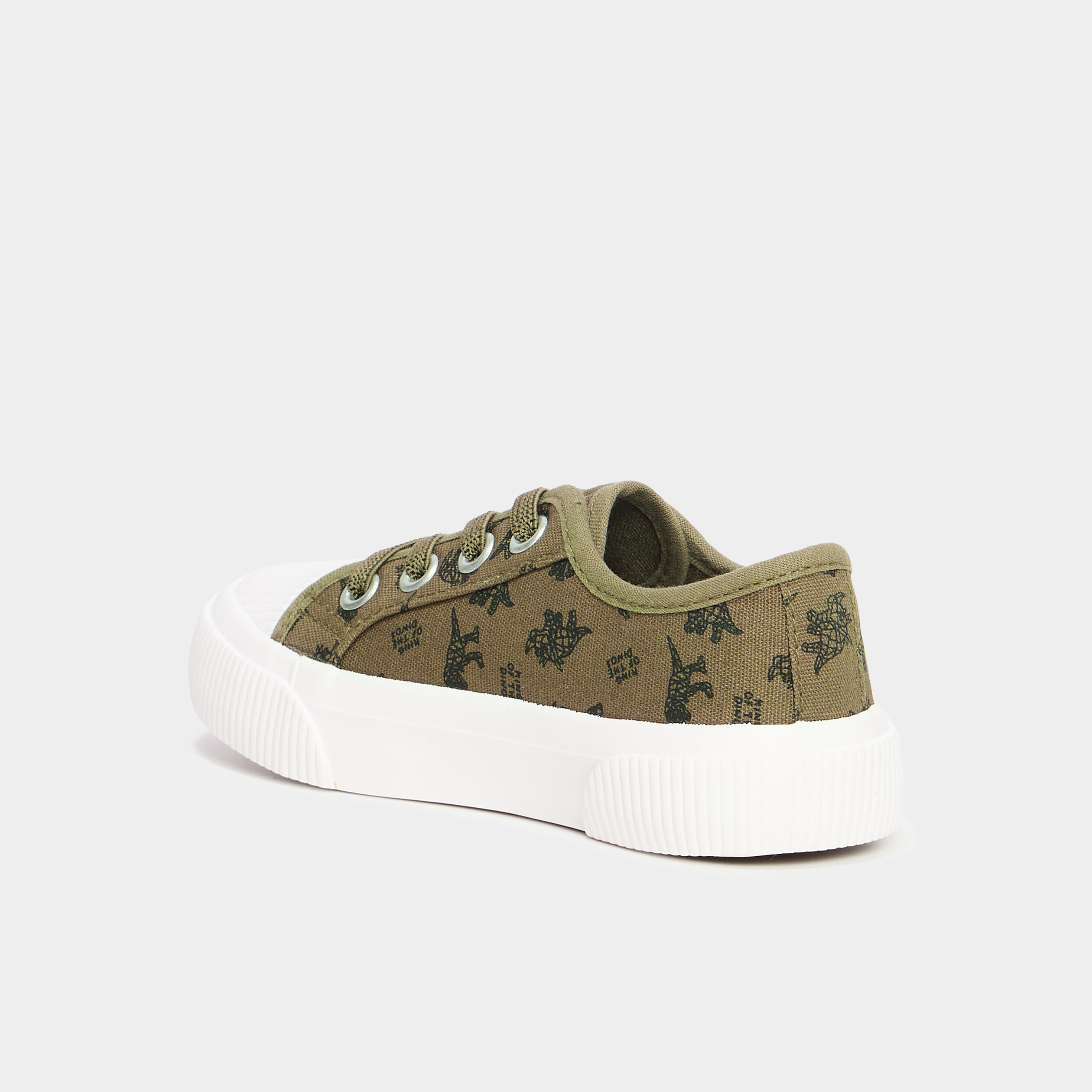 Tennis basses en toile vert kaki gar&ccedil;on