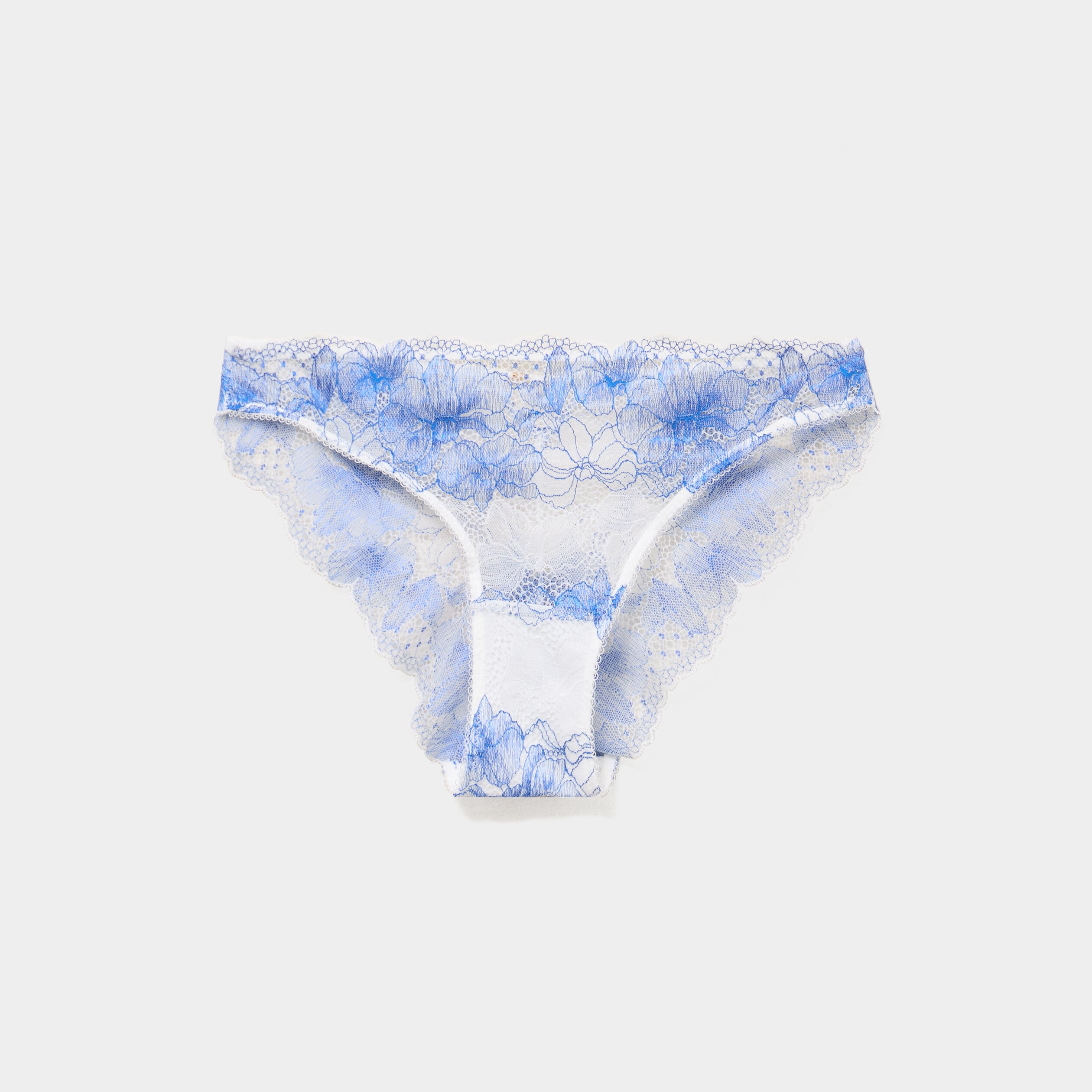 Shorty en dentelle bleu clair femme