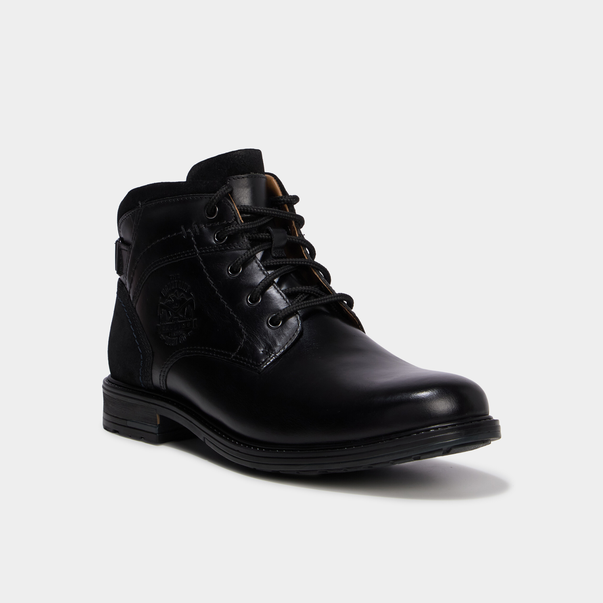 Bottines zipp&eacute;es en cuir noir homme
