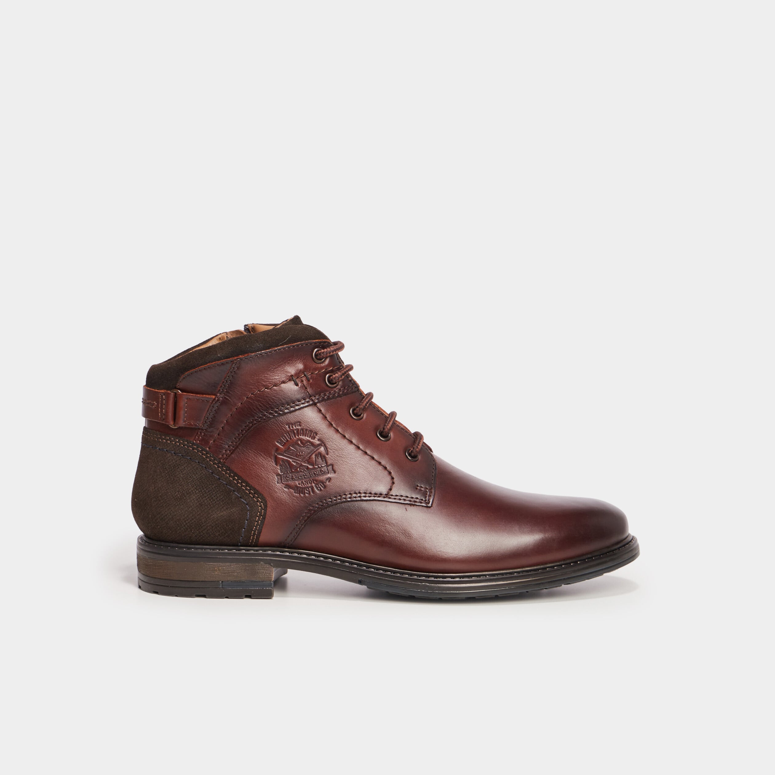 Bottines zipp&eacute;es en cuir marron homme
