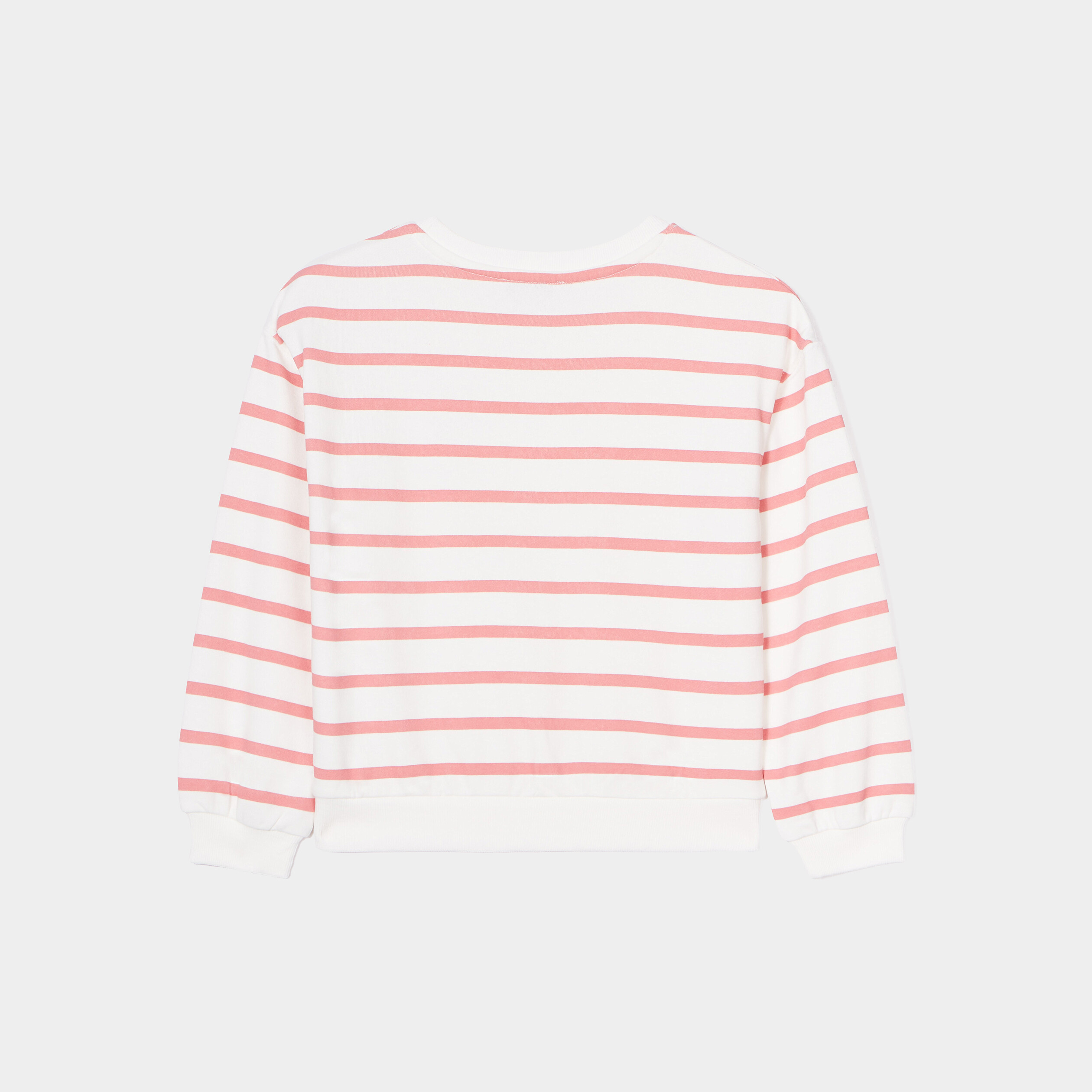 Sweat col rond manches longues blanc fille