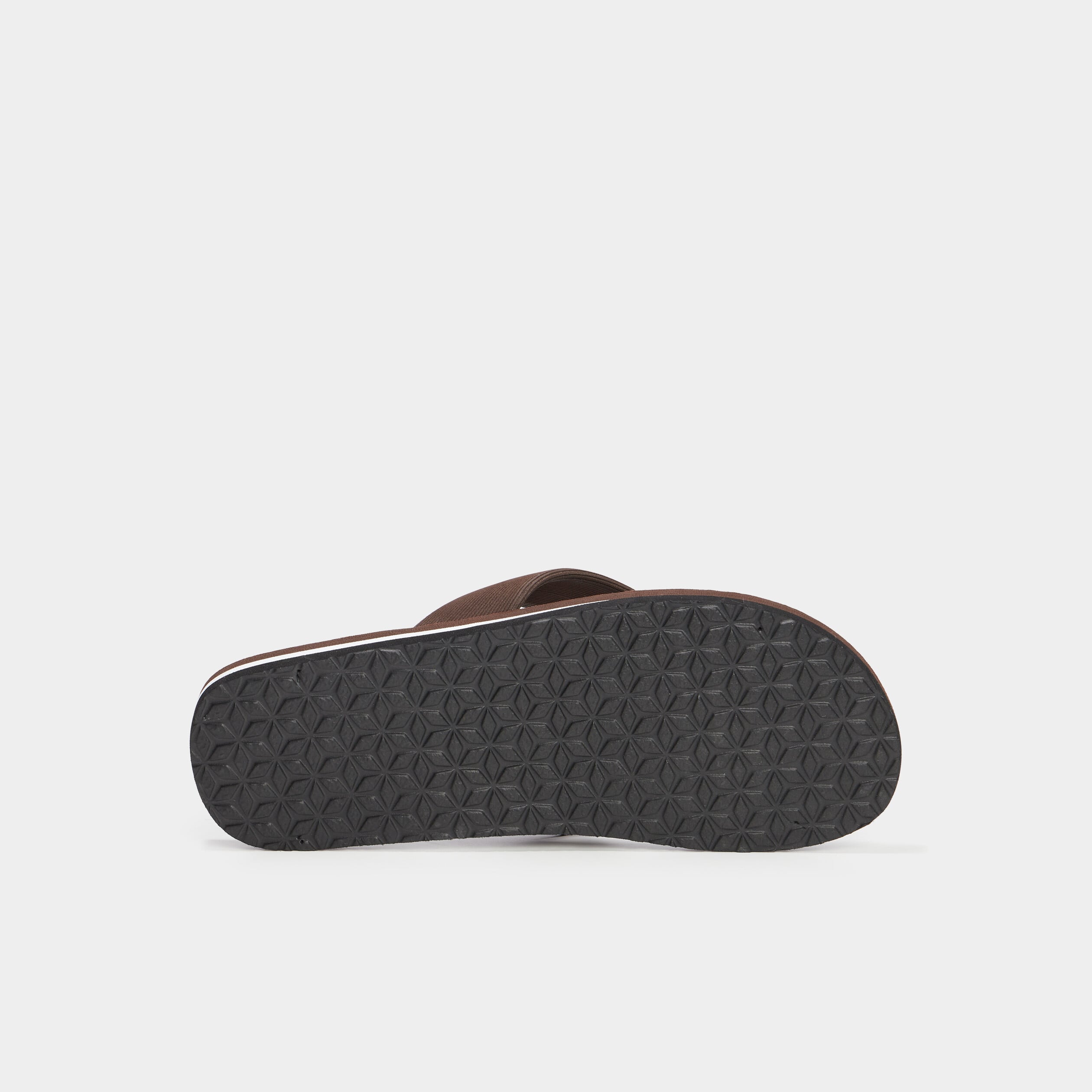 Tongs effet cuir marron homme