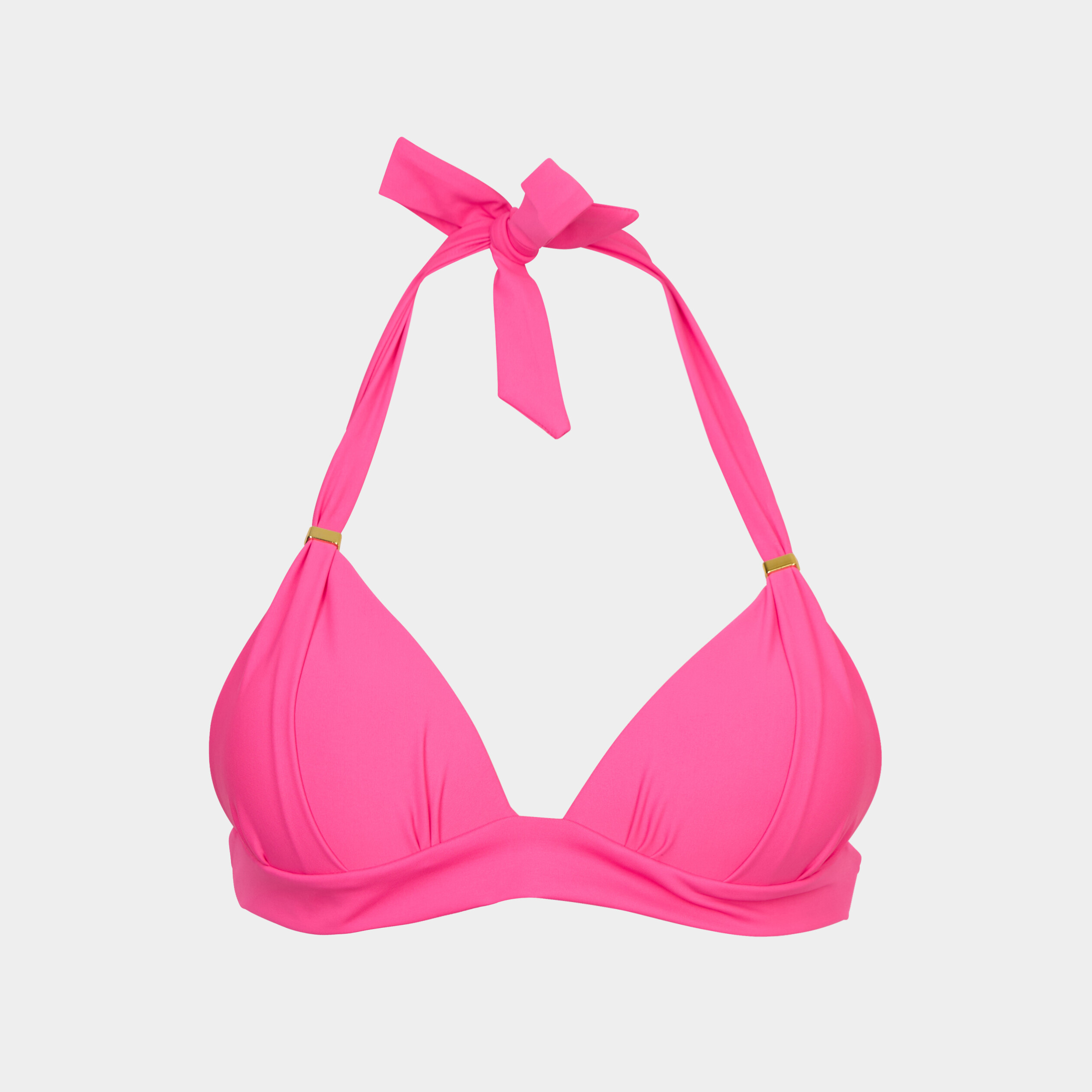 Haut de maillot de bain forme triangle rose fushia femme