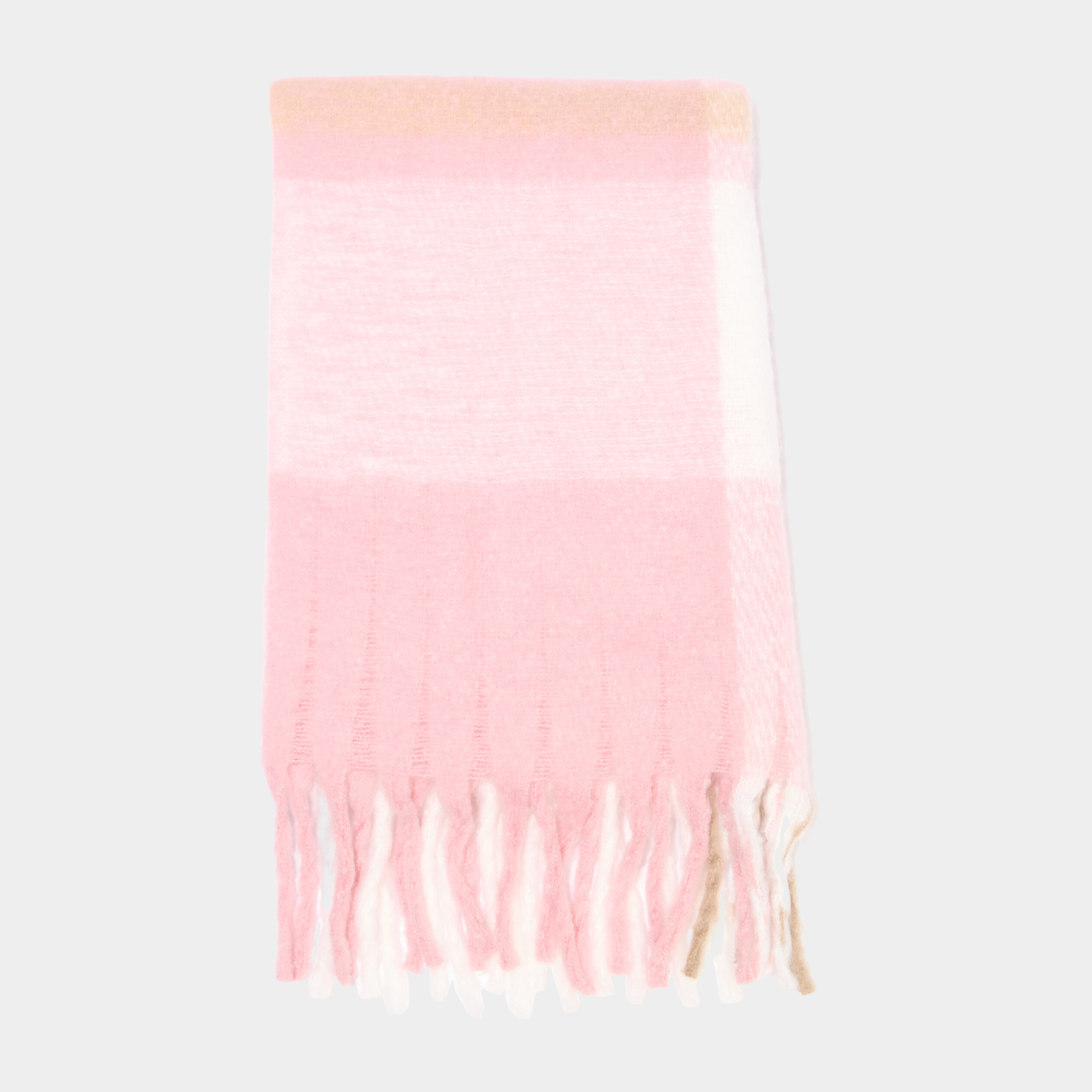 &Eacute;charpe &agrave; franges rose clair femme