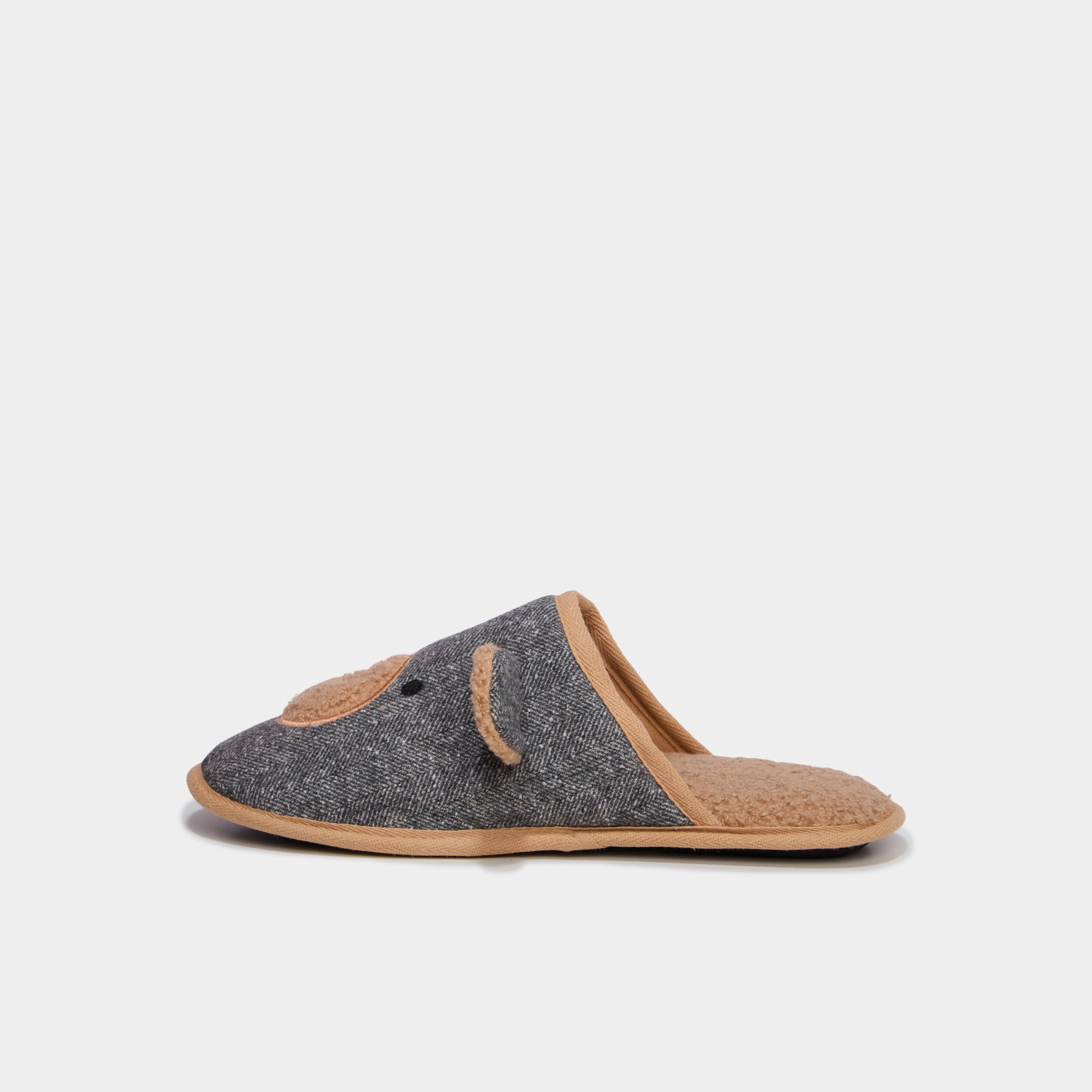 Chaussons mules gris homme