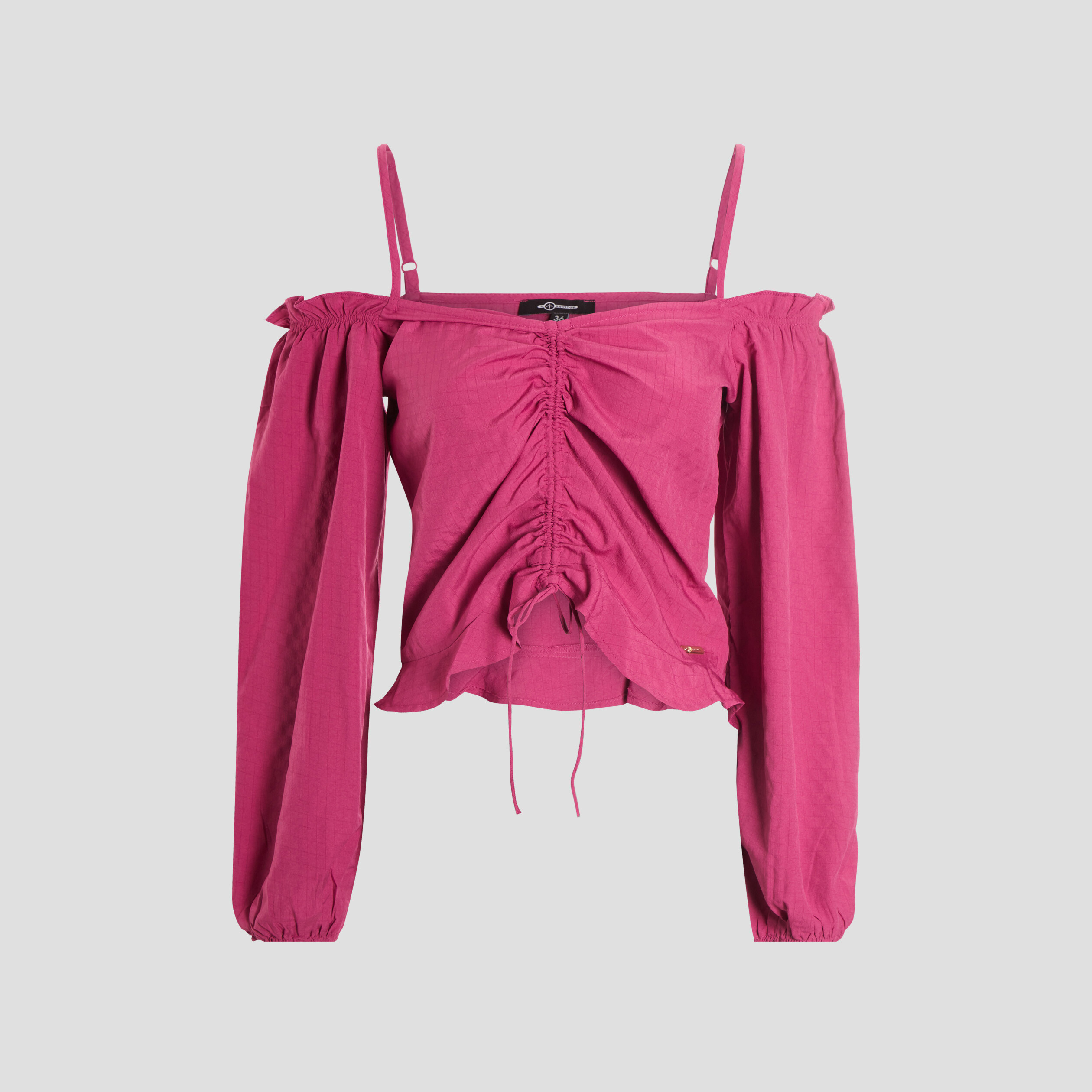 blouse a fronces manches longues violet femme Blouse à fronces manches longues violet femme