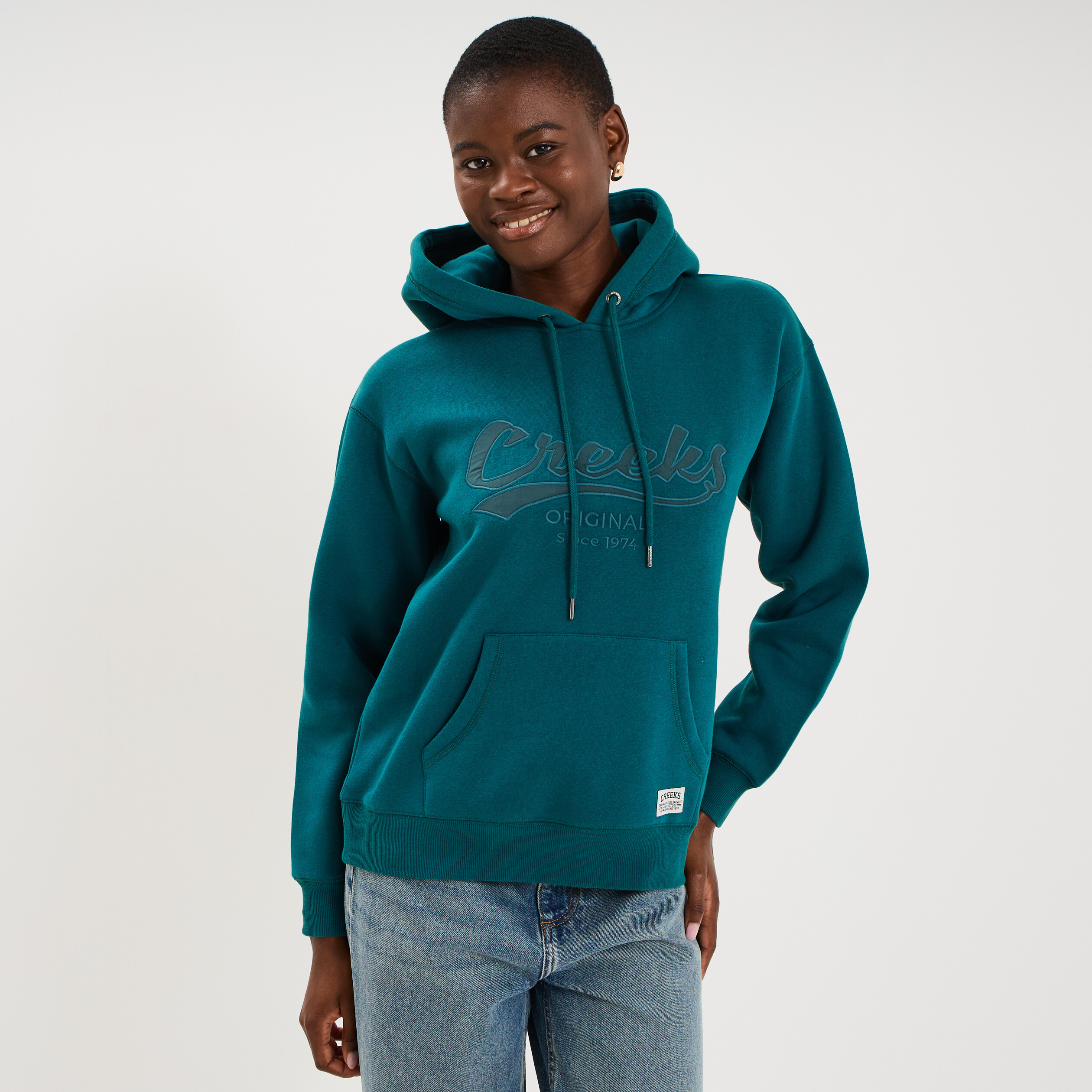 Sweat &agrave; capuche hoodie vert fonc&eacute; femme
