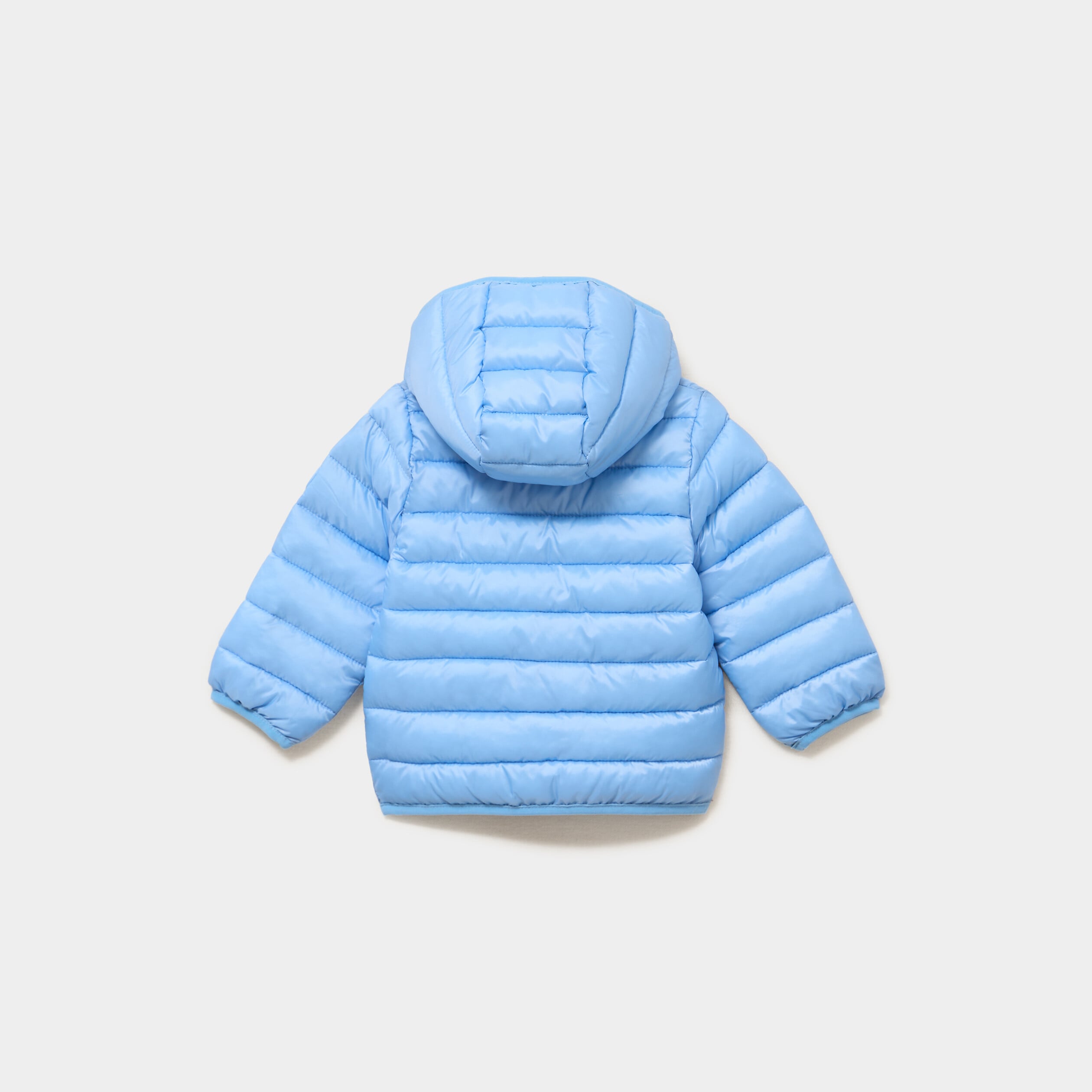 Doudoune zipp&eacute;e &agrave; capuche imperm&eacute;able bleu pastel b&eacute;b&eacute; gar&ccedil;on