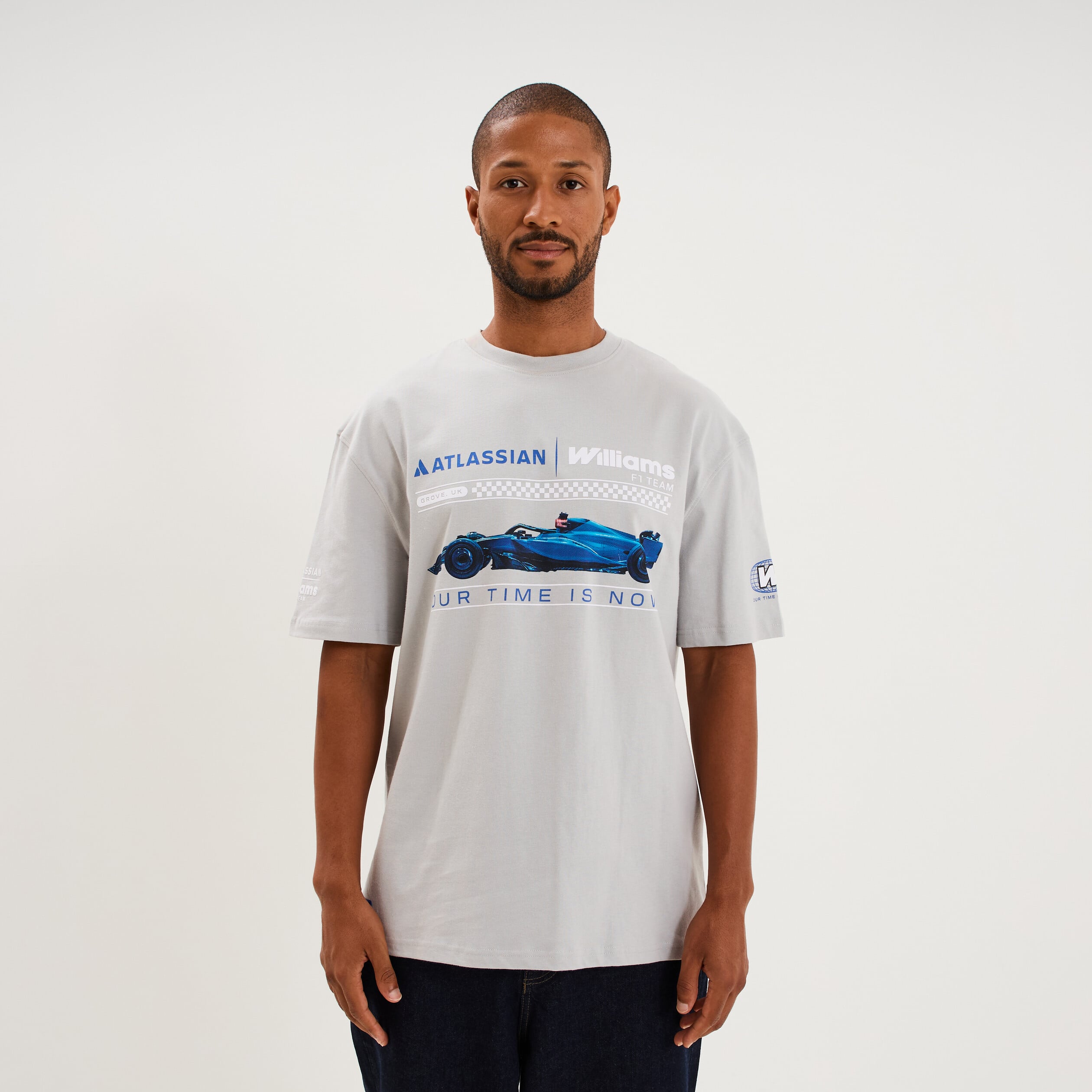 T-shirt relax coton Williams F1 gris clair homme