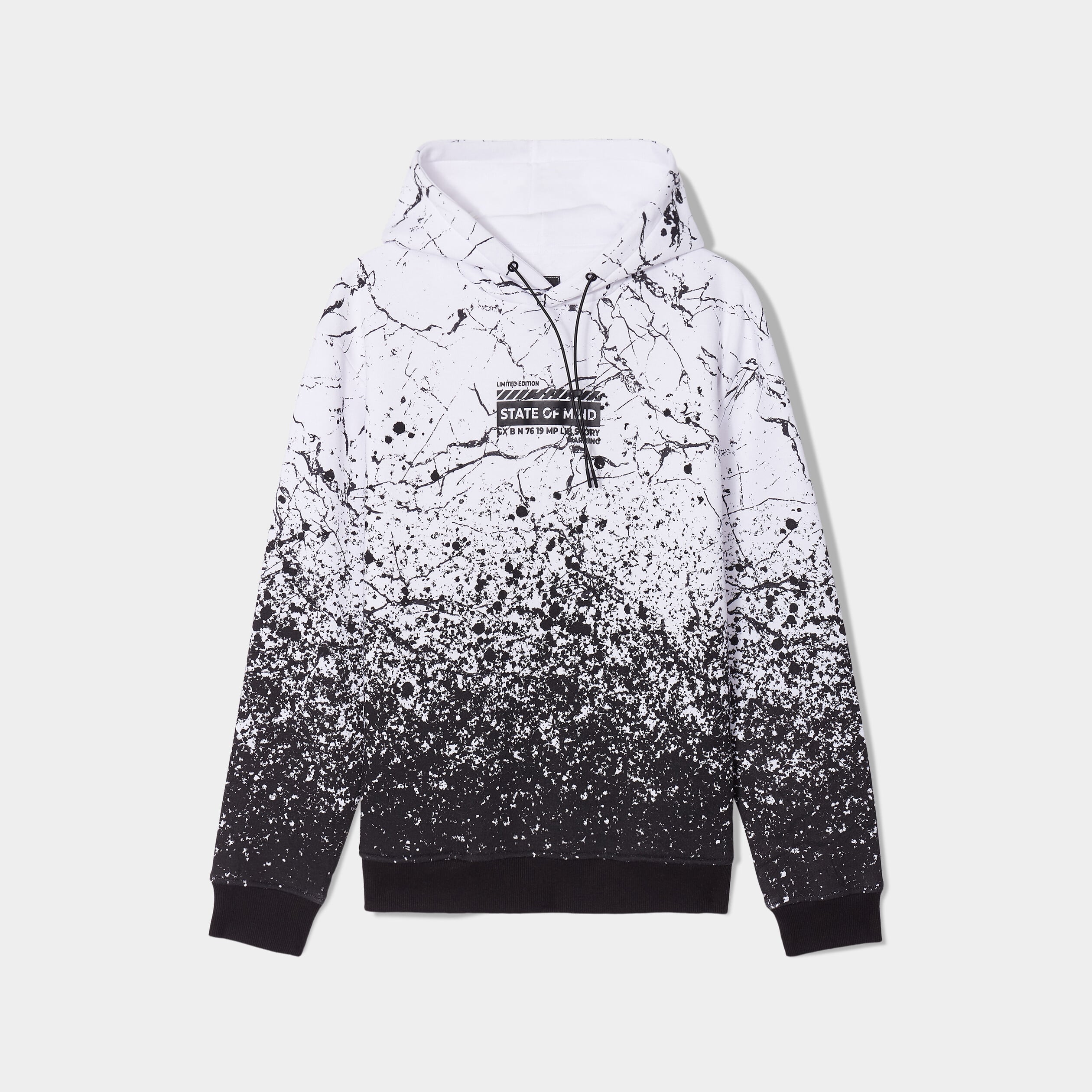 Sweat &agrave; capuche hoodie molleton blanc homme