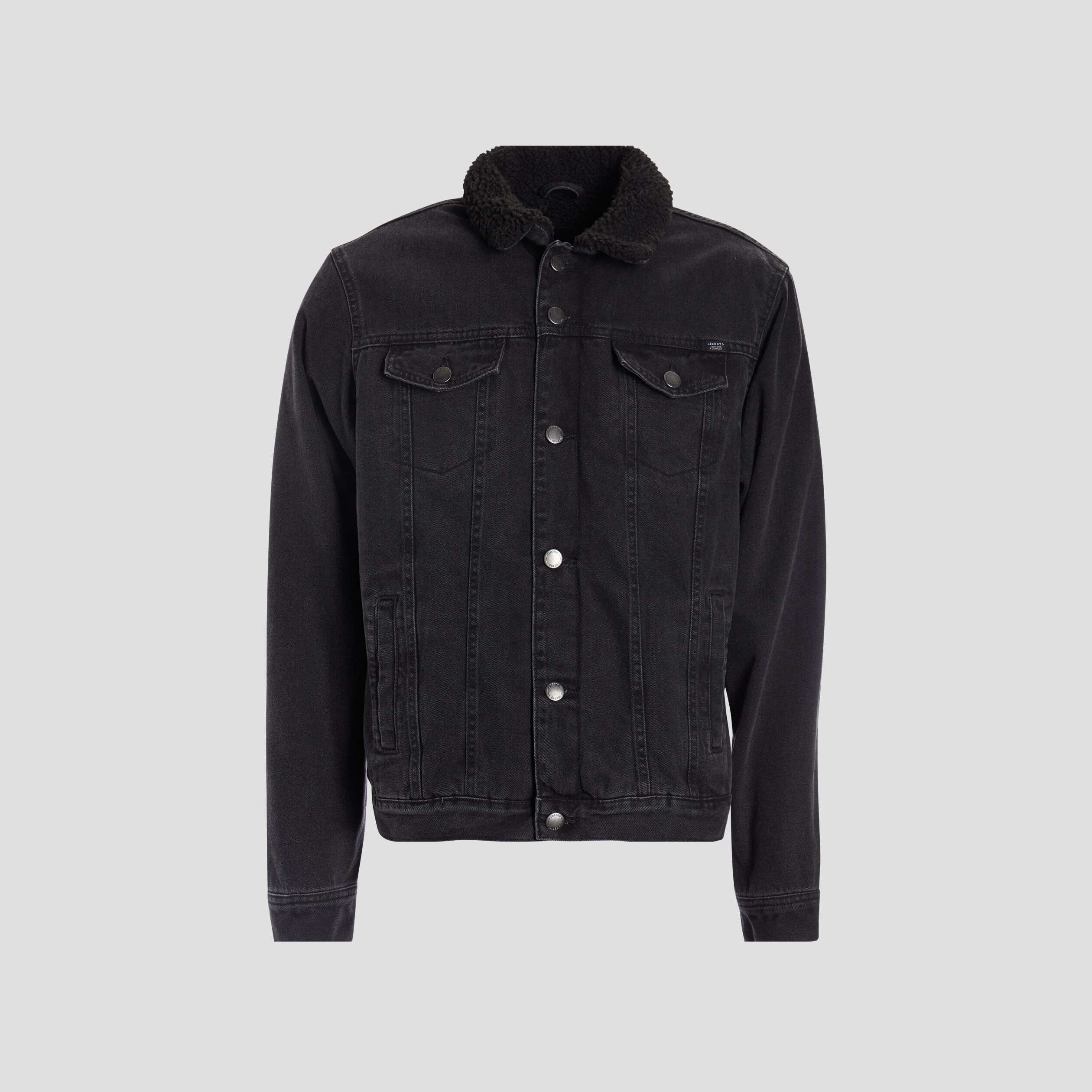 blouson droit en jean noir homme Blouson droit en jean noir homme