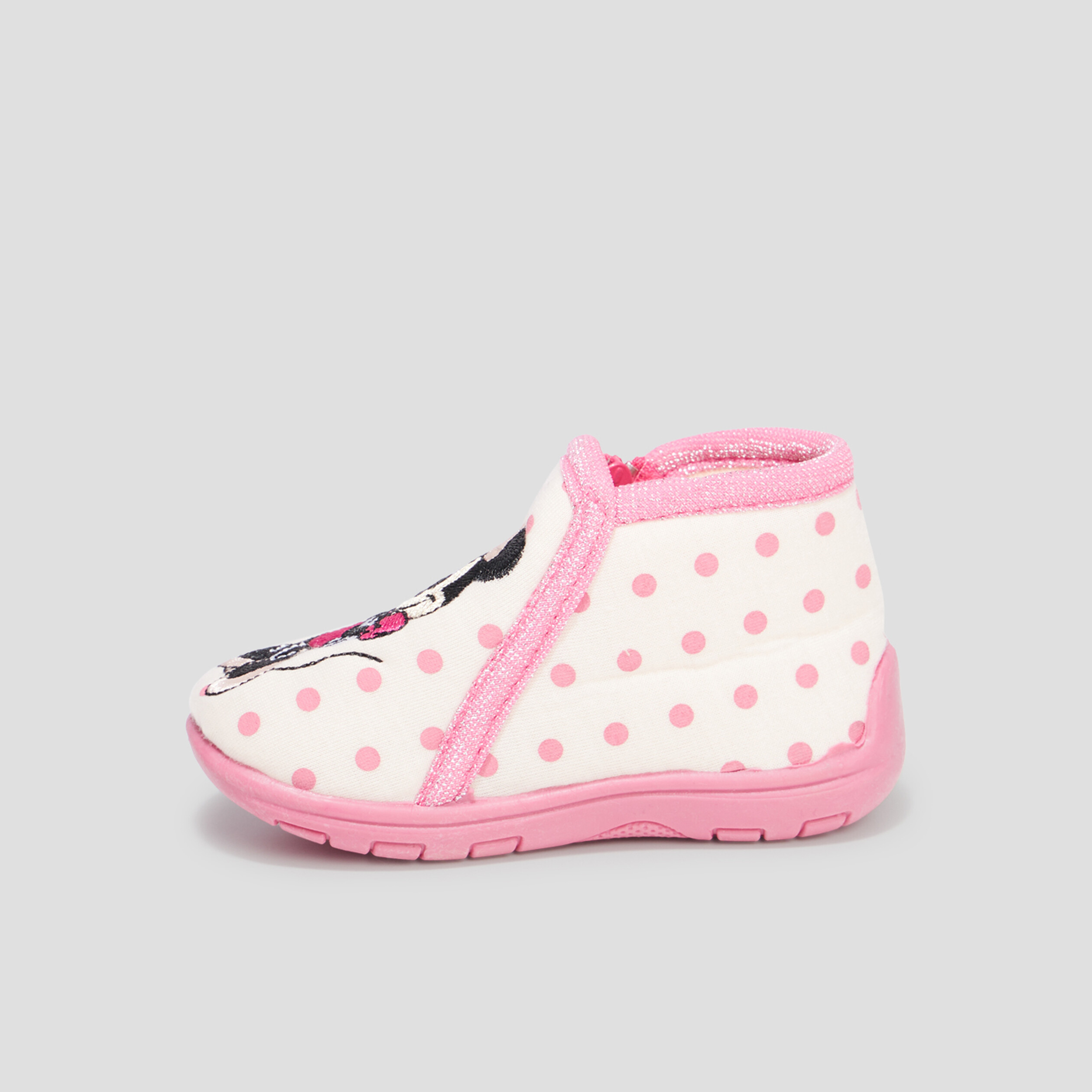 chaussons bottillons zippes minnie rose bebef Chaussons bottillons zippés Minnie rose bébé fille