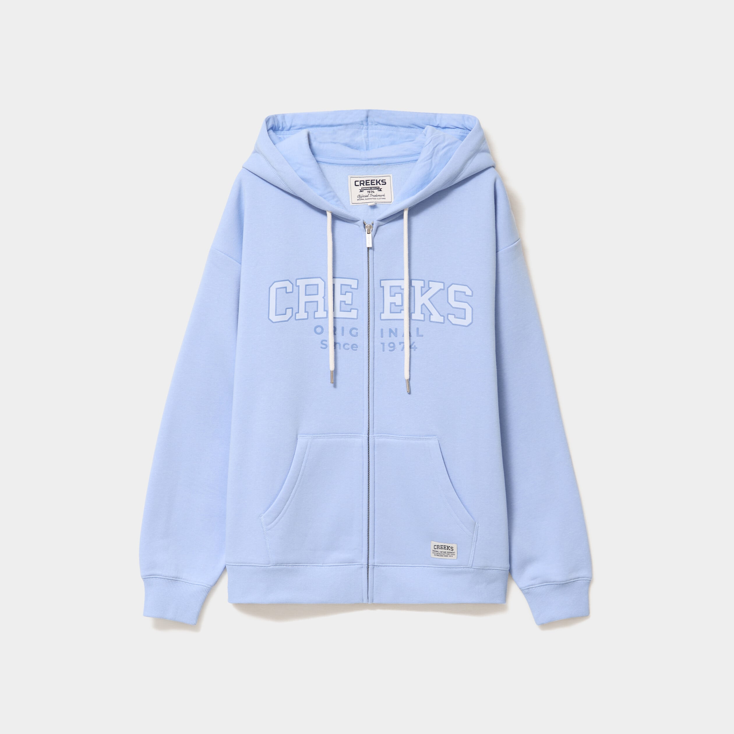 Sweat zipp&eacute; &agrave; capuche bleu marine femme