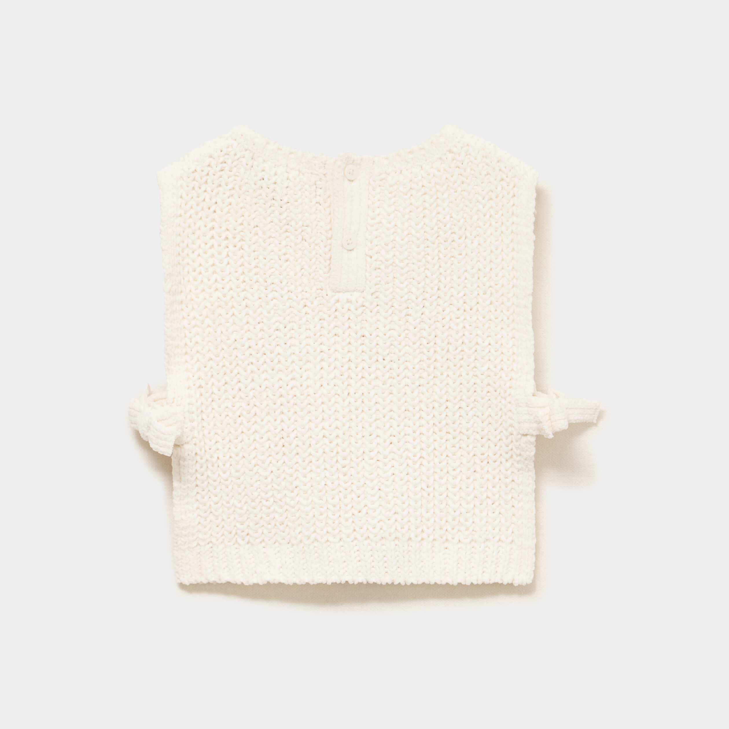Pull sans manches nou&eacute; blanc b&eacute;b&eacute; fille