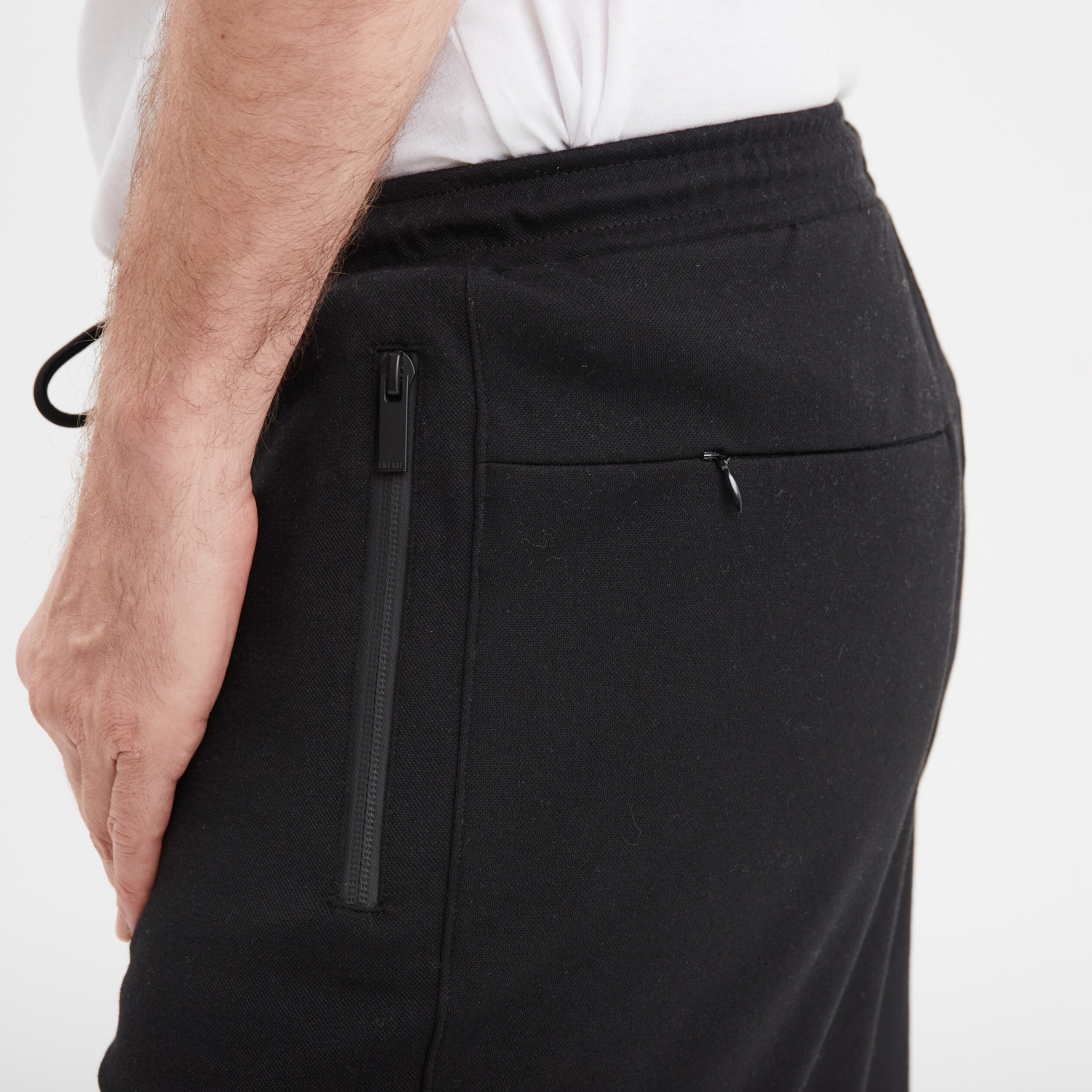 short de jogging droit liberto noir homme Short de jogging droit Liberto noir homme