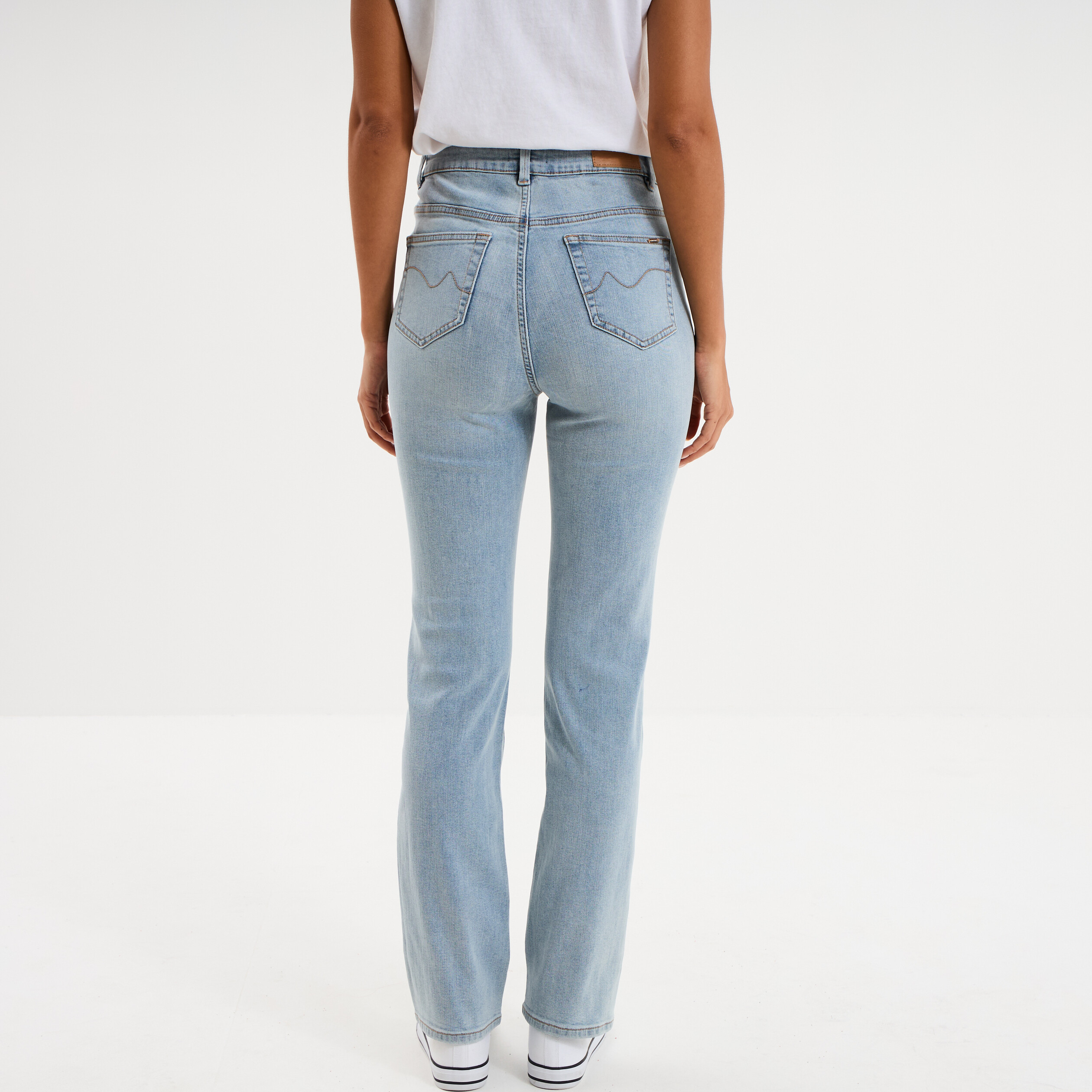 Jeans regular 5 poches coton denim double stone femme