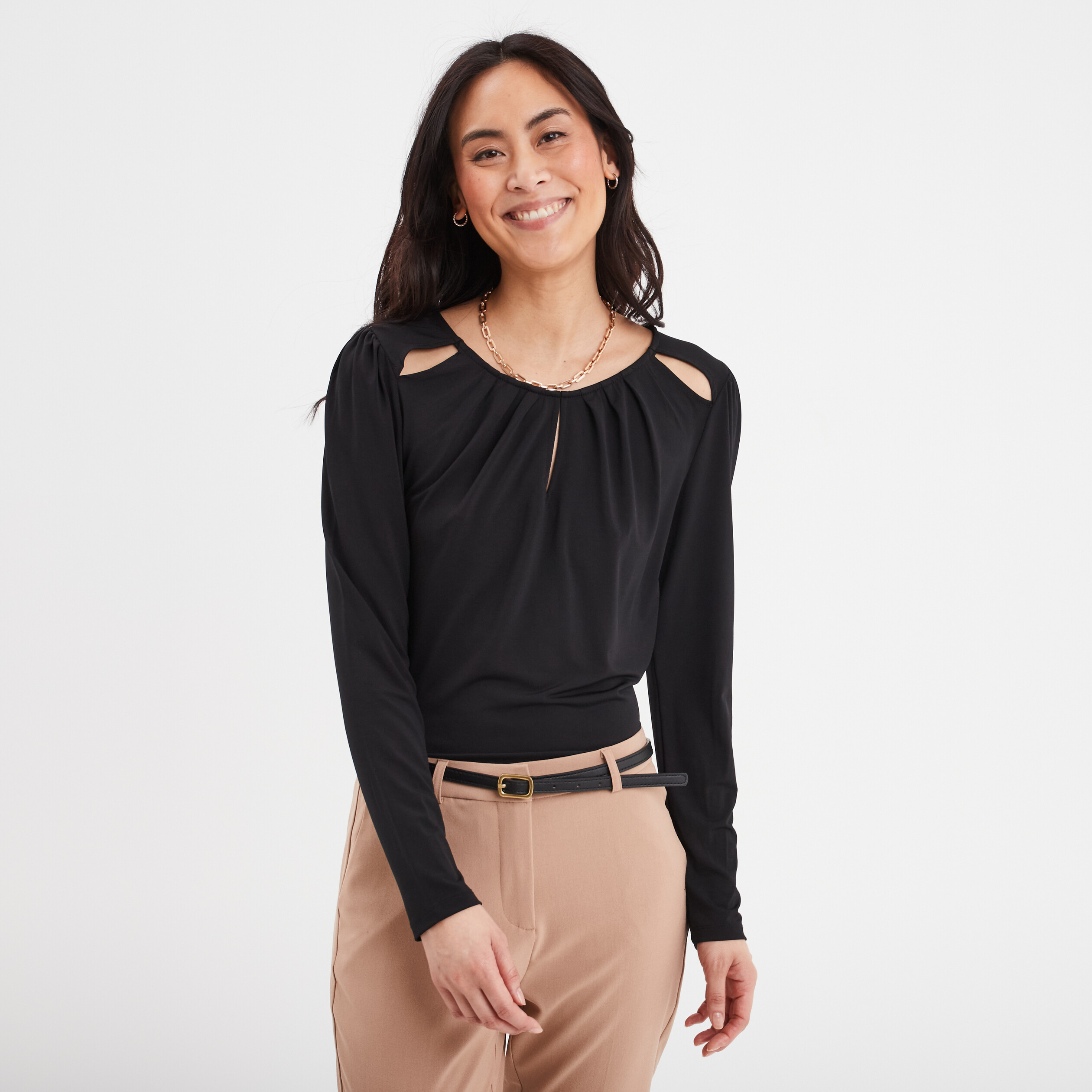 t shirt cintre manches longues mosquitos noir femme T-shirt cintré manches longues Mosquitos noir femme