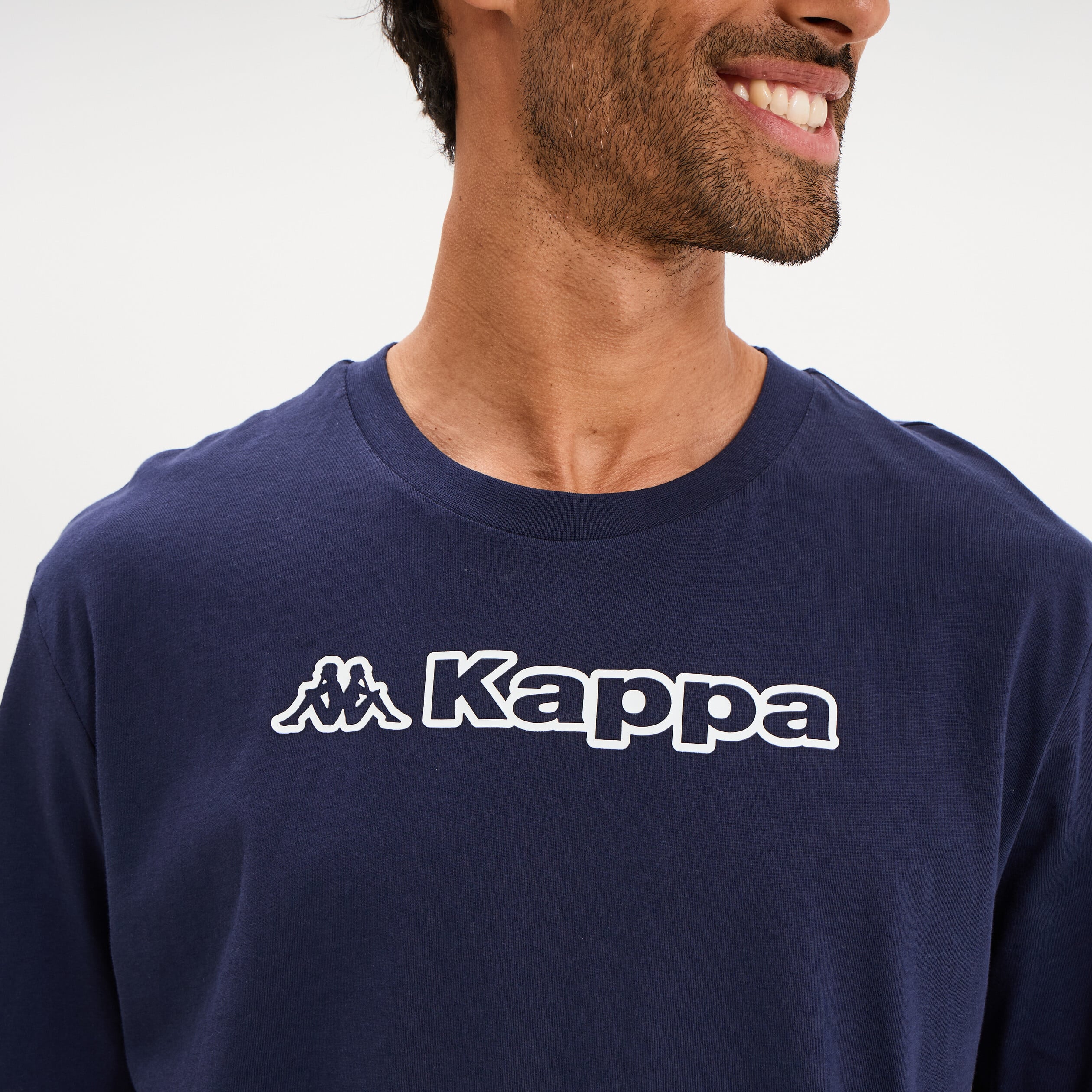 T-shirt avec manches courtes coton Kappa bleu gris homme