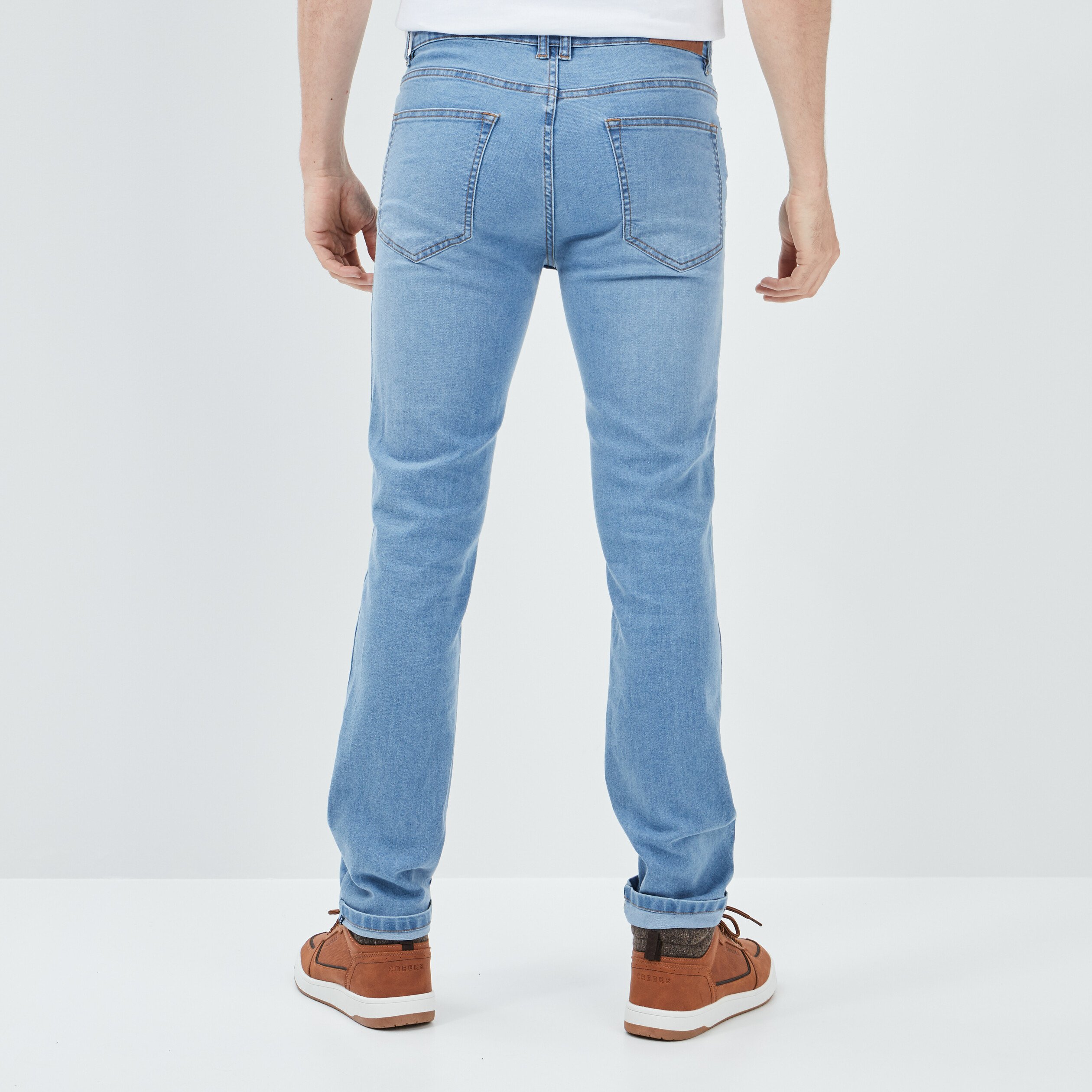 jeans coupe skinny 5 poches denim bleach homme Jeans coupe skinny 5 poches denim bleach homme